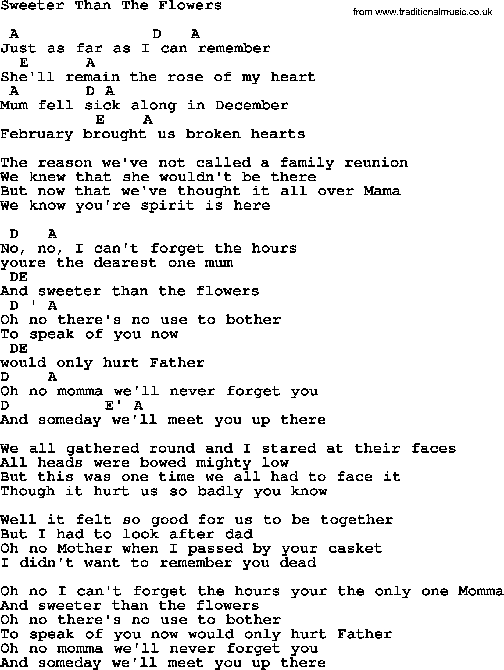 Hurt Johnny Cash Chords Johnny Cash Song Sweeter Than The Flowers Lyrics And Chords