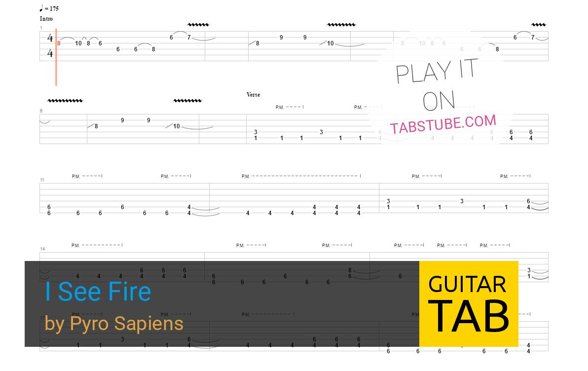 I See Fire Chords Pyro Sapiens I See Fire Guitar Tab And Chords Online View Play