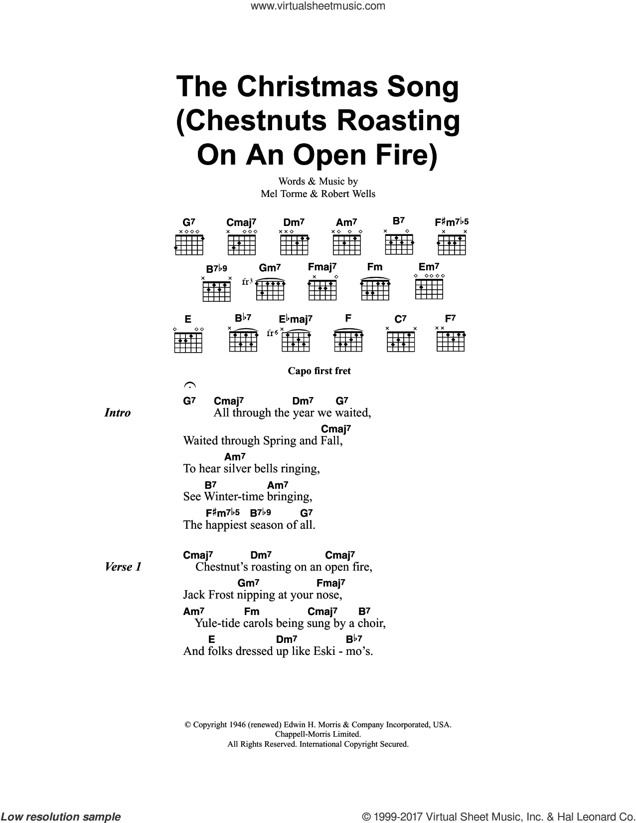 I See Fire Chords Torme The Christmas Song Chestnuts Roasting On An Open Fire Sheet Music For Guitar Chords