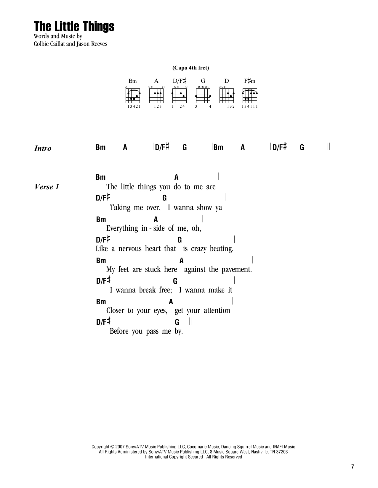 I Won T Give Up Chords The Little Things Colbie Caillat Piano Vocal Guitar Right Hand Melody Digital Sheet Music