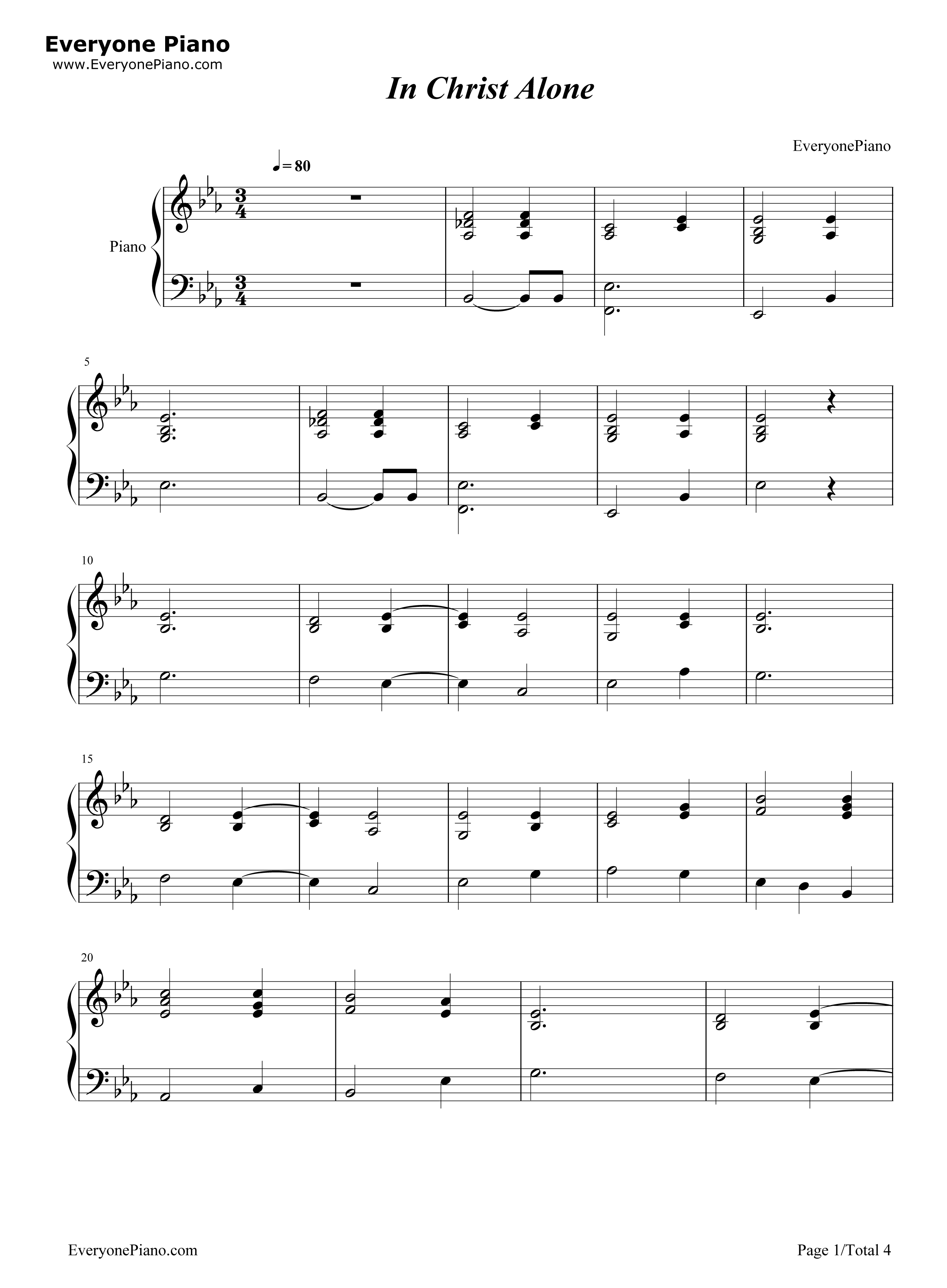 In Christ Alone Chords In Christ Alone Owl City Stave Preview