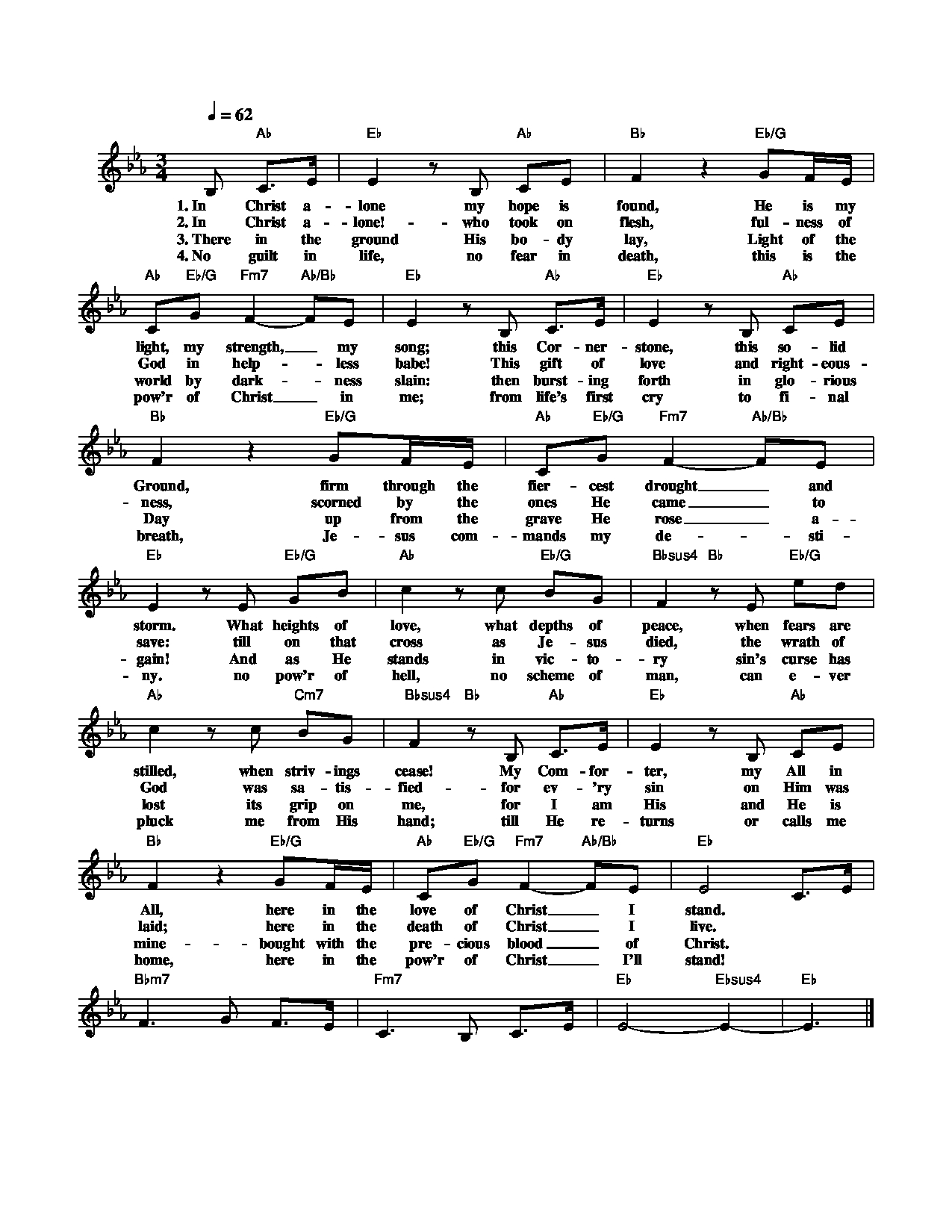 In Christ Alone Chords In Christ Alone Sheet Music Stuart Townend Keith Getty