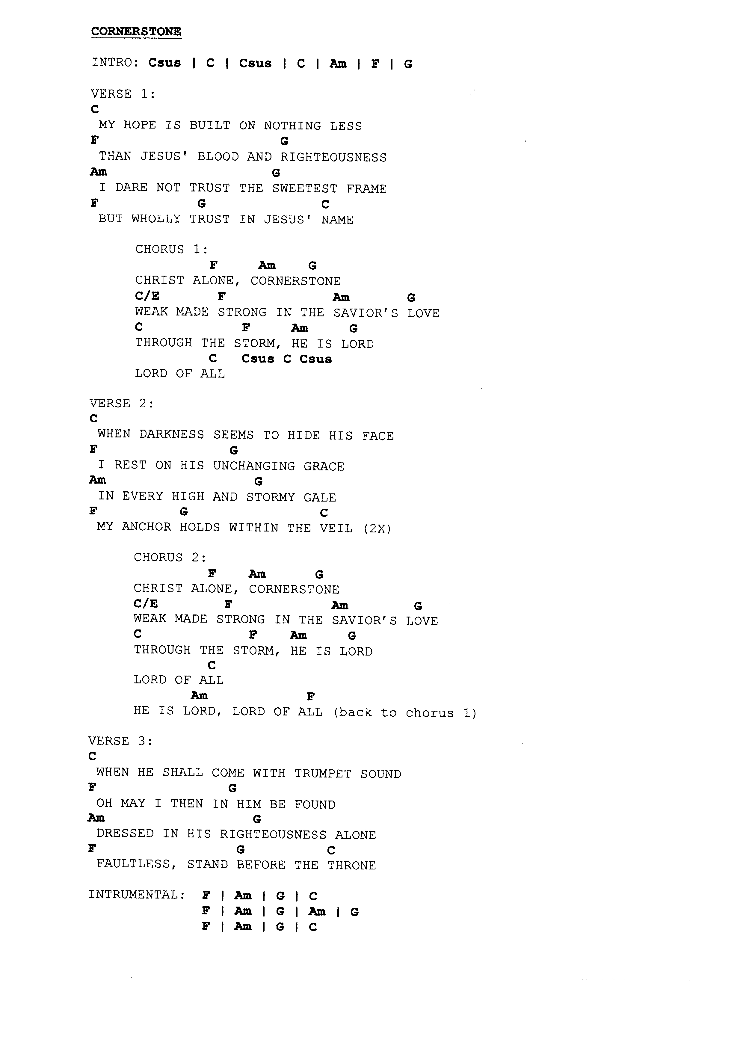 In Christ Alone Chords Praise Worship Chords Page 7 The Idiot In Me