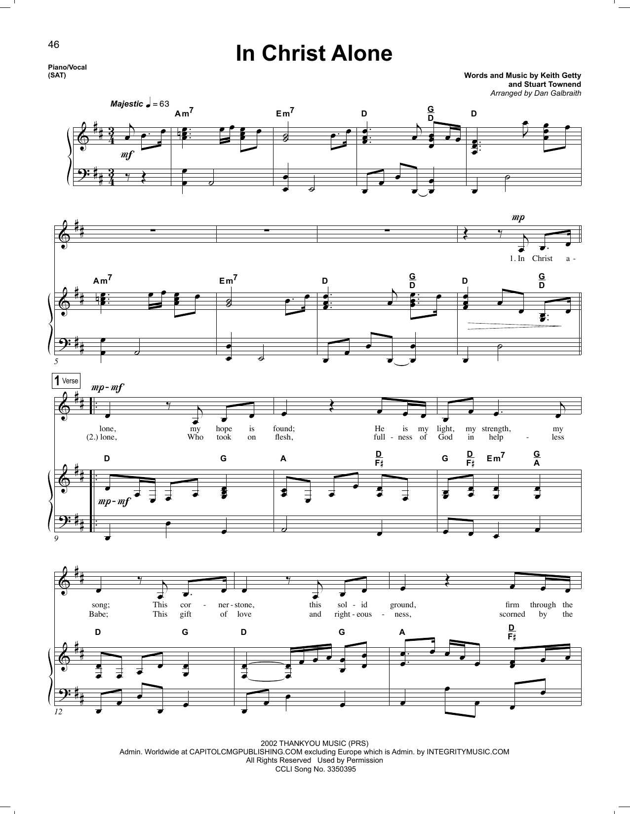 In Christ Alone Chords Sheet Music Digital Files To Print Licensed Stuart Townend Digital