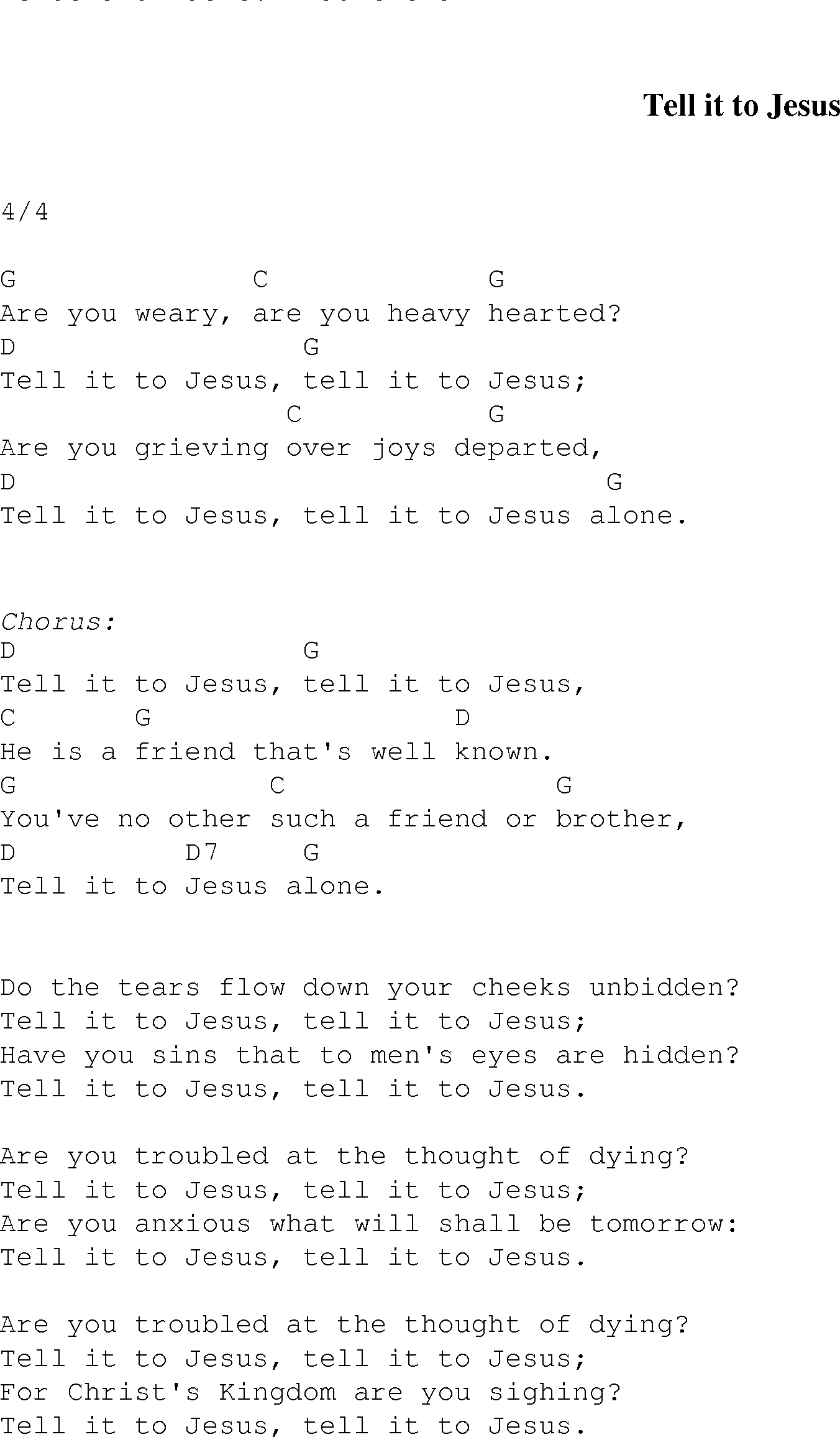 In Christ Alone Chords Tell It To Jesus Christian Gospel Song Lyrics And Chords
