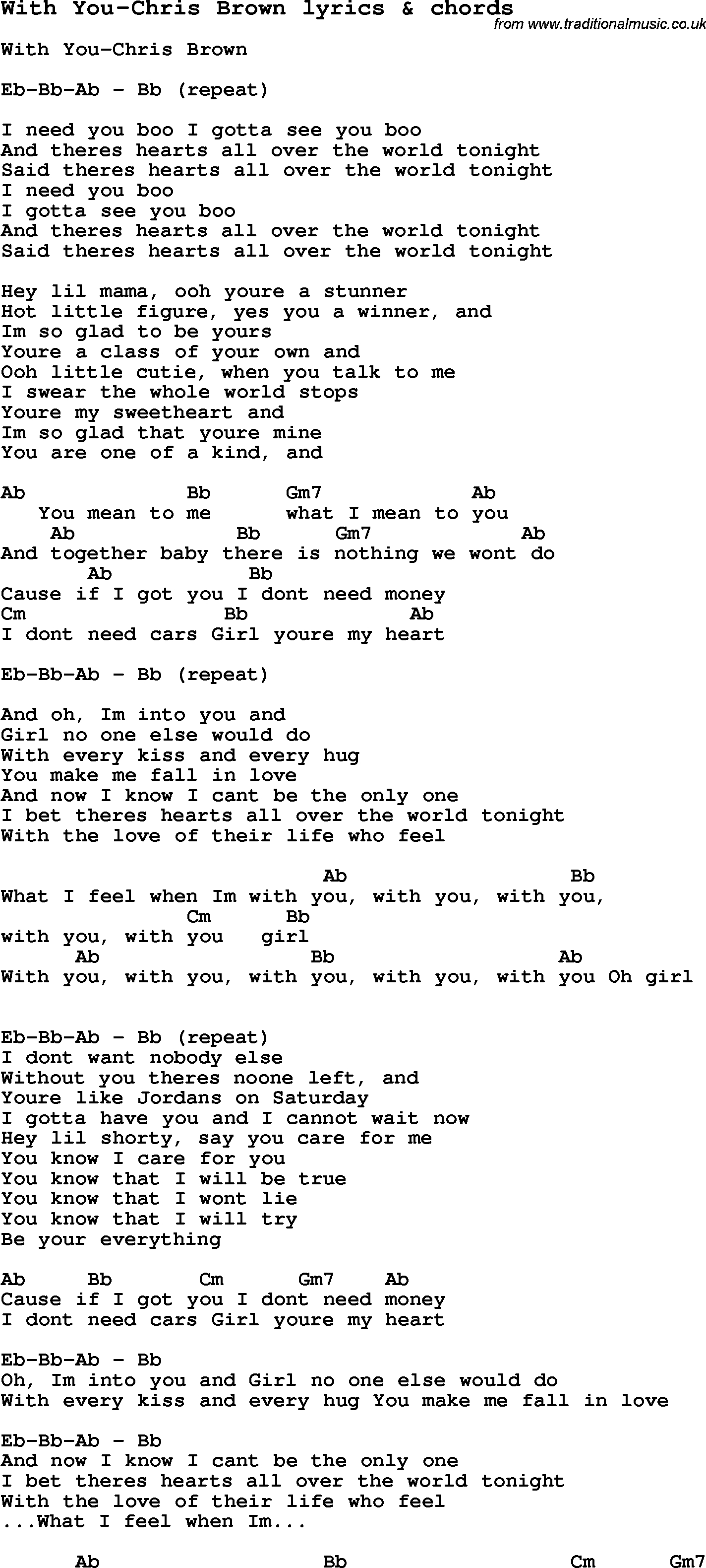 Into You Chords Love Song Lyrics Forwith You Chris Brown With Chords