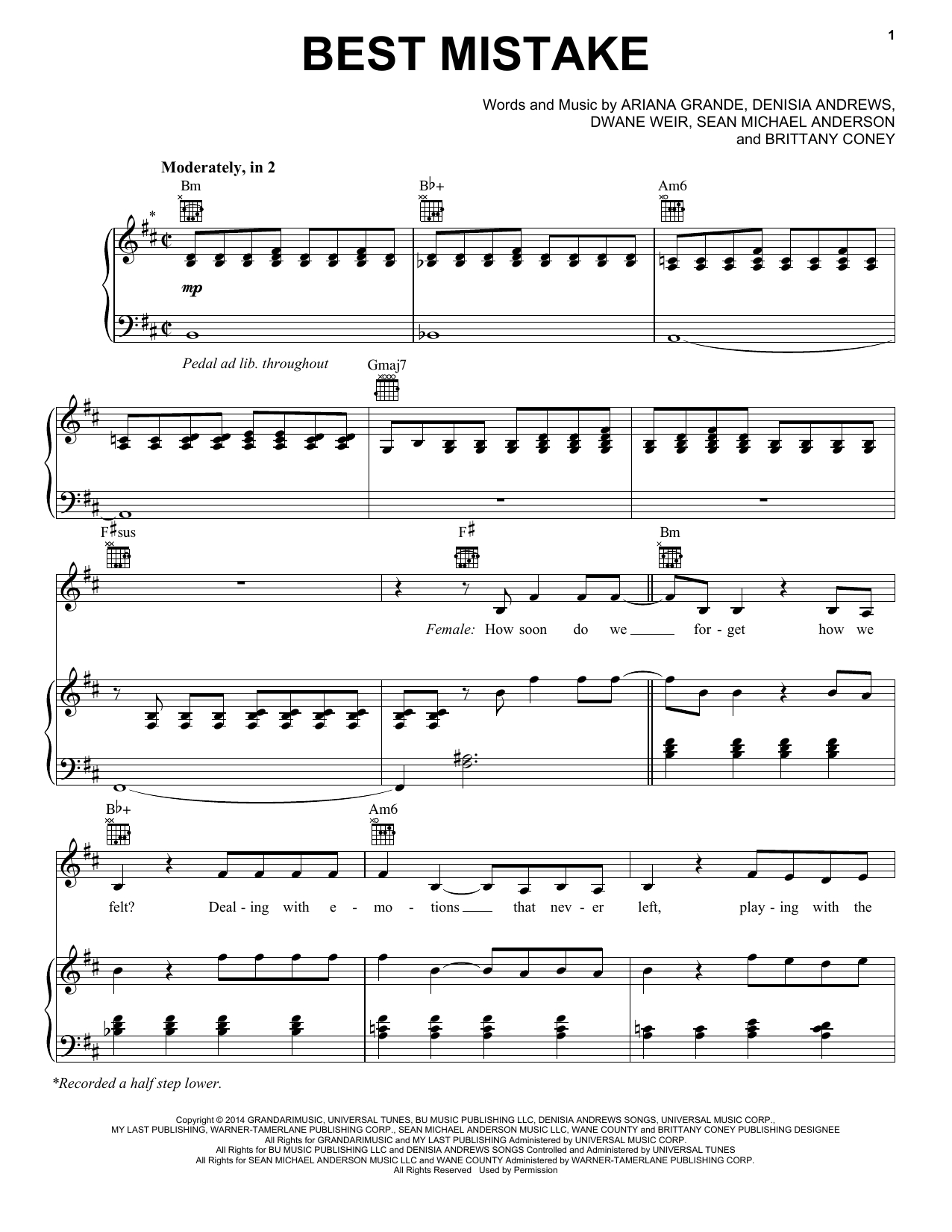 Island In The Sun Chords Best Mistake Piano Vocal Guitar Right Hand Melody Sheet Music