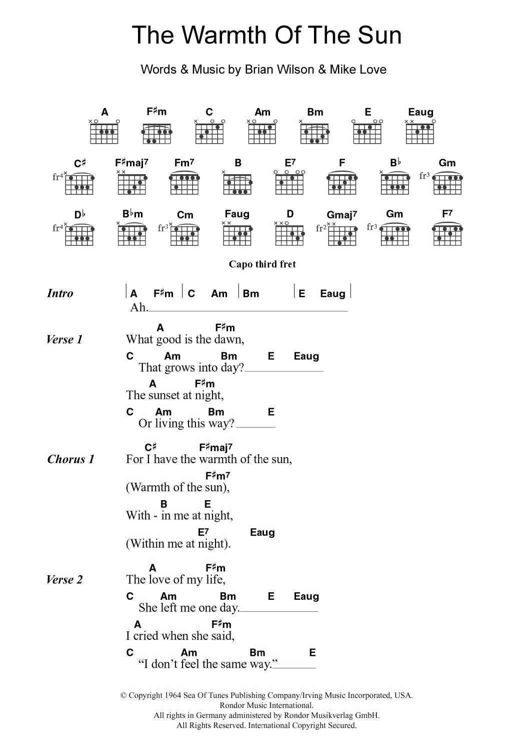 Island In The Sun Chords Pop Music Guitar Chord At Stantons Sheet Music