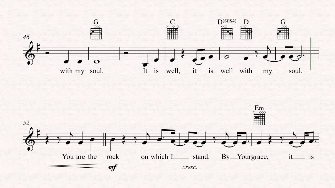 It Is Well Chords Guitar It Is Well With My Soul Hillsong United Sheet Music Chords Vocals