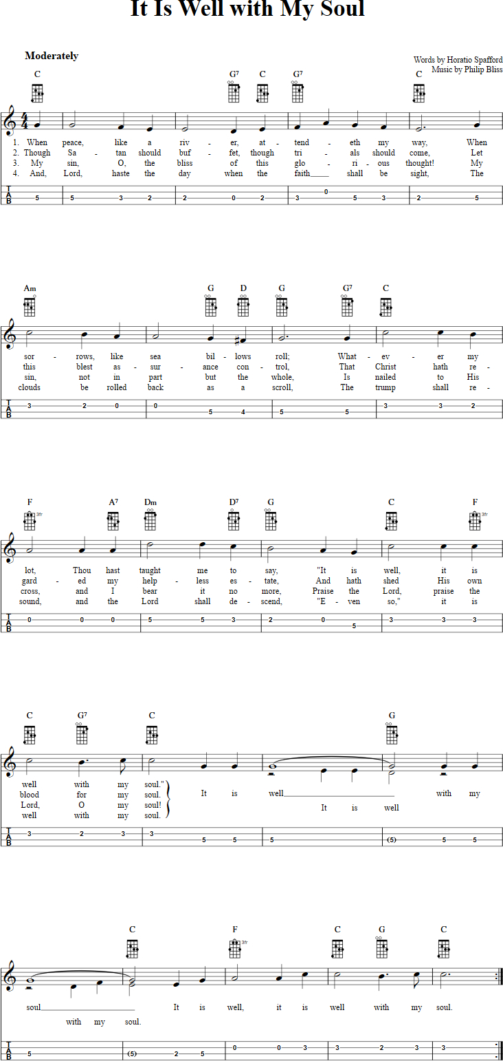 It Is Well Chords It Is Well With My Soul Chords Sheet Music And Tab For Mandolin