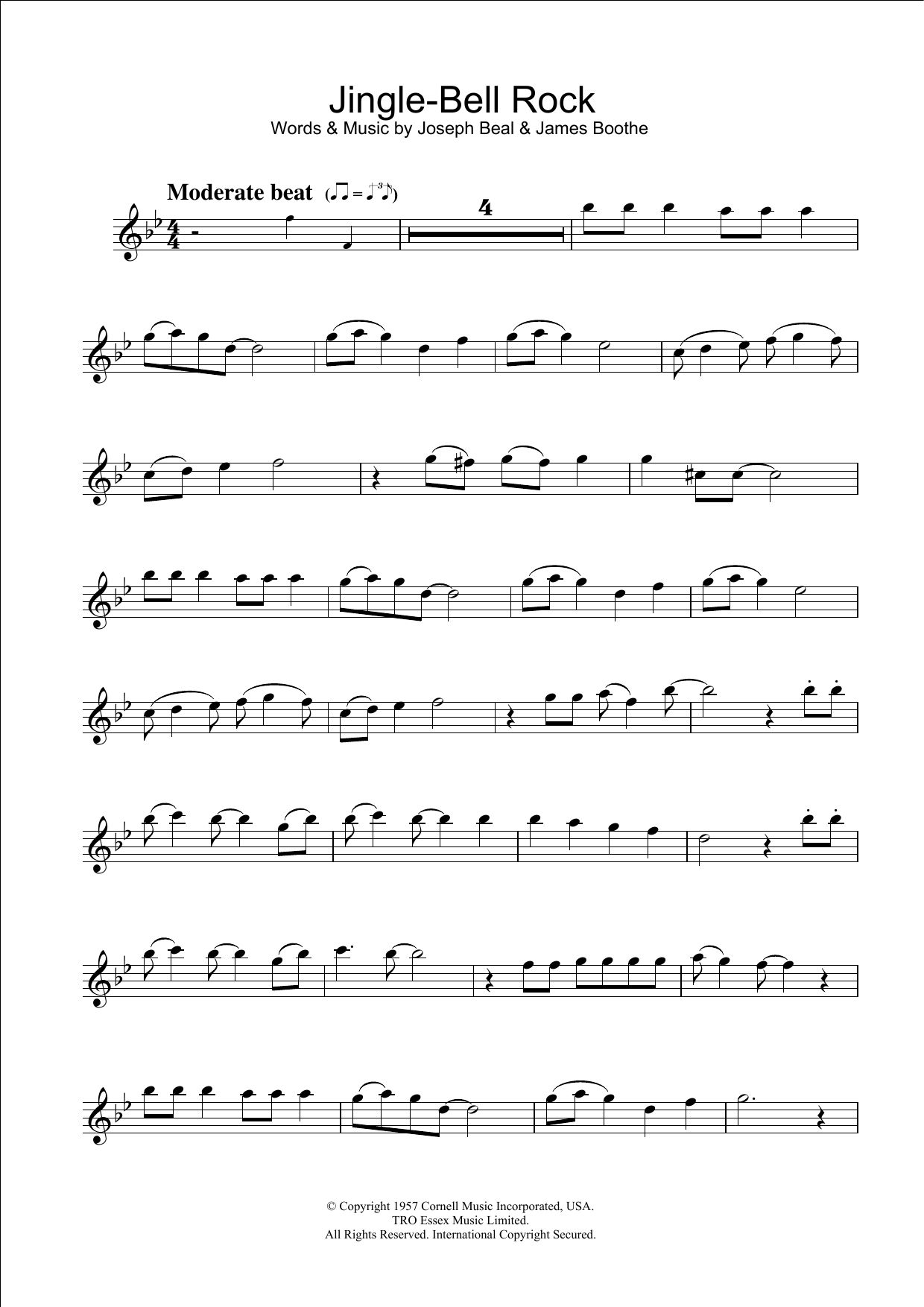 Jingle Bell Rock Chords Jingle Bell Rock Sheet Music Bob Helms Flute Solo