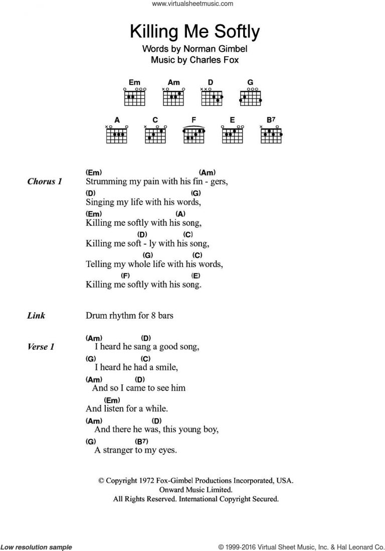 Killing Me Softly Chords - Dietamed.info