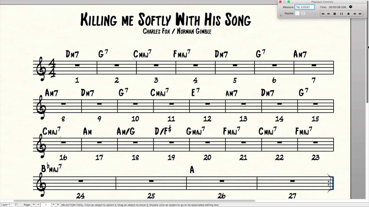 Killing Me Softly Chords Killing Me Softly With His Song Jazz Backing Track Charles Fox