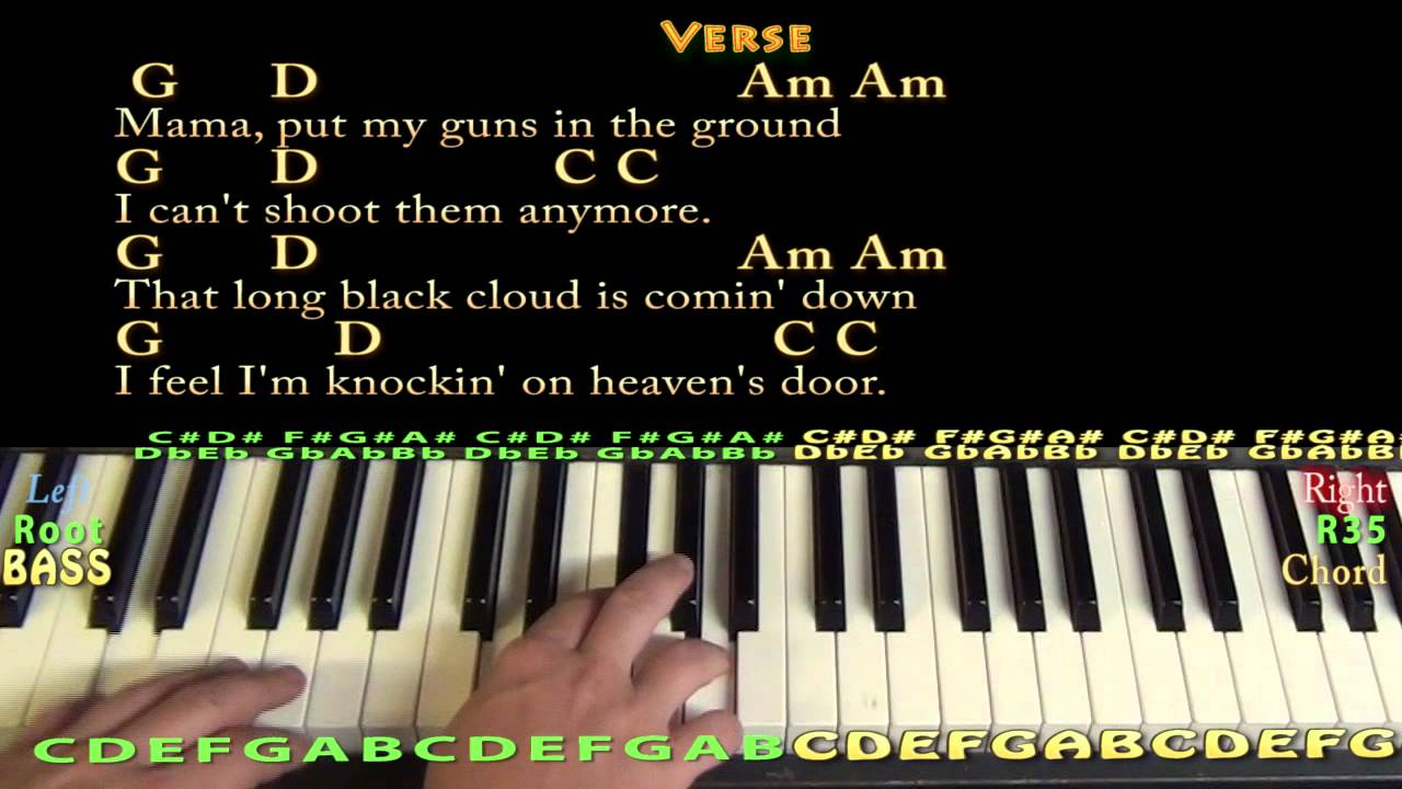 Knocking On Heavens Door Chords Knocking On Heavens Door Bob Dylan Piano Cover Lesson With Chordslyrics
