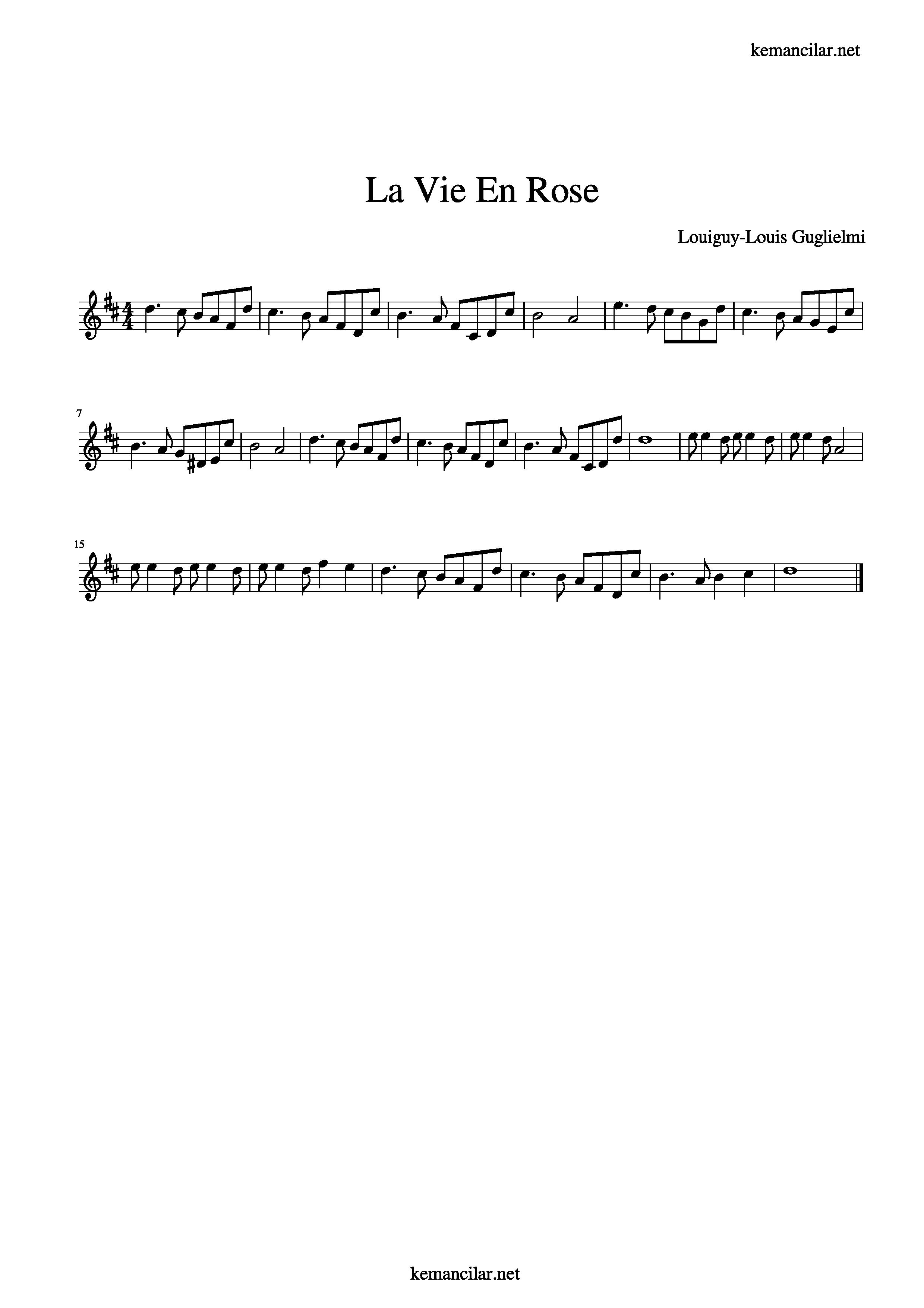 La Vie En Rose Ukulele Chords La Vie En Rose Violin Sheet Music Free Sheet Music