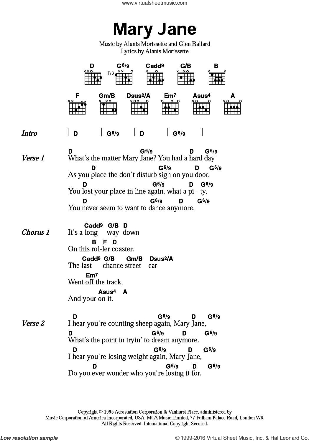 Last Dance With Mary Jane Chords Morissette Mary Jane Sheet Music For Guitar Chords Pdf