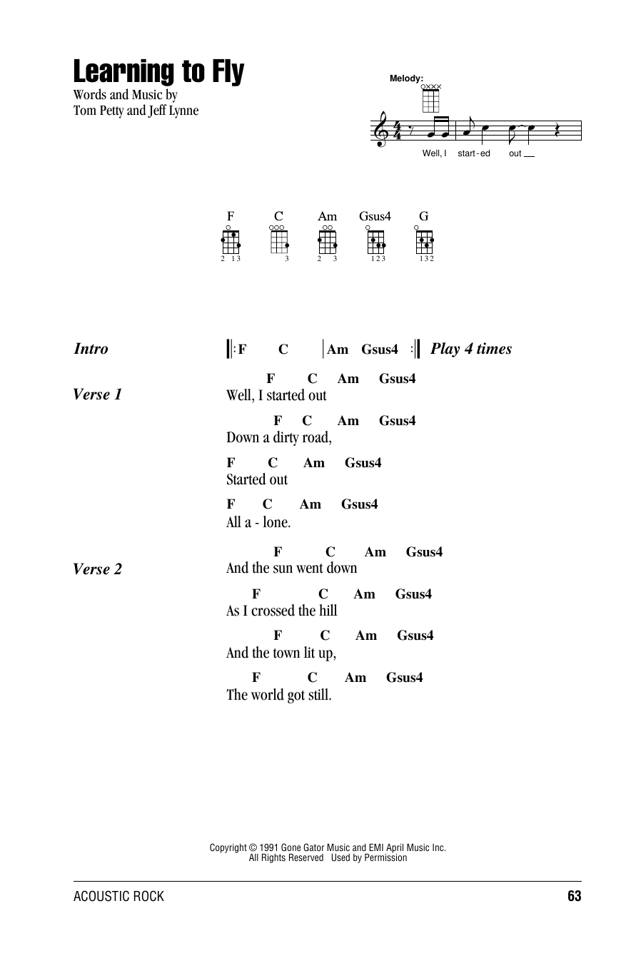 Last Dance With Mary Jane Chords Sheet Music Digital Files To Print Licensed Tom Petty Digital