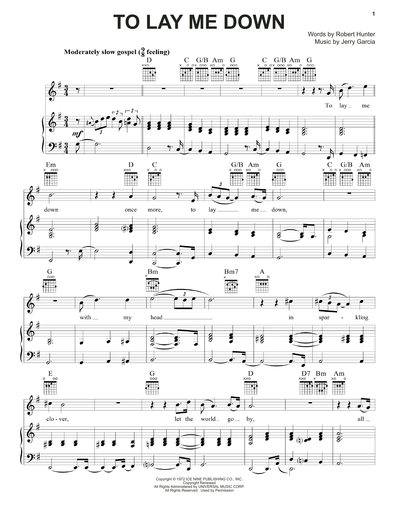 Lay Me Down Chords Grateful Dead To Lay Me Down Sheet Music Notes Chords Download Printable Piano Vocal Guitar Right Hand Melody Sku 160458
