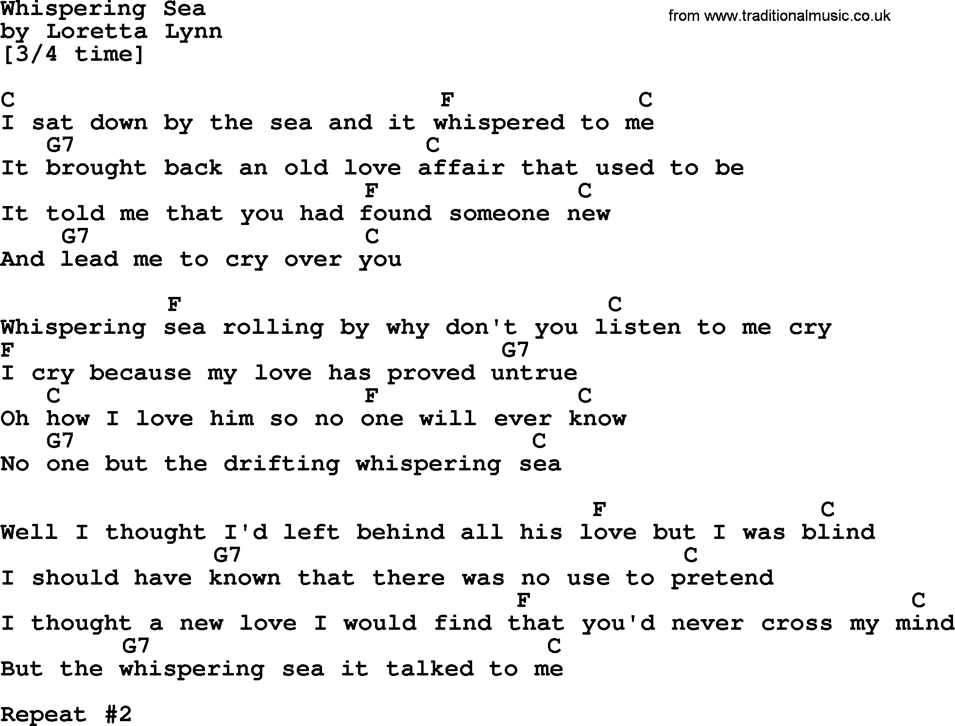 Lead Me To The Cross Chords Loretta Lynn Song Whispering Sea Lyrics And Chords