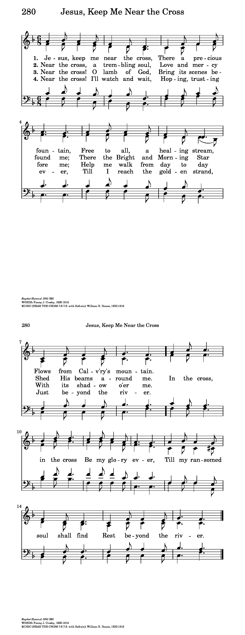 Lead Me To The Cross Chords Near The Cross Hymnary