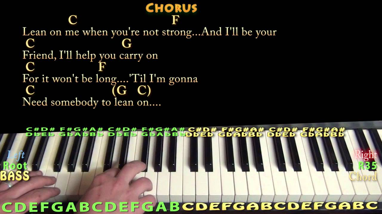 Lean On Me Chords Lean On Me Bill Withers Piano Cover Lesson With Chordslyrics
