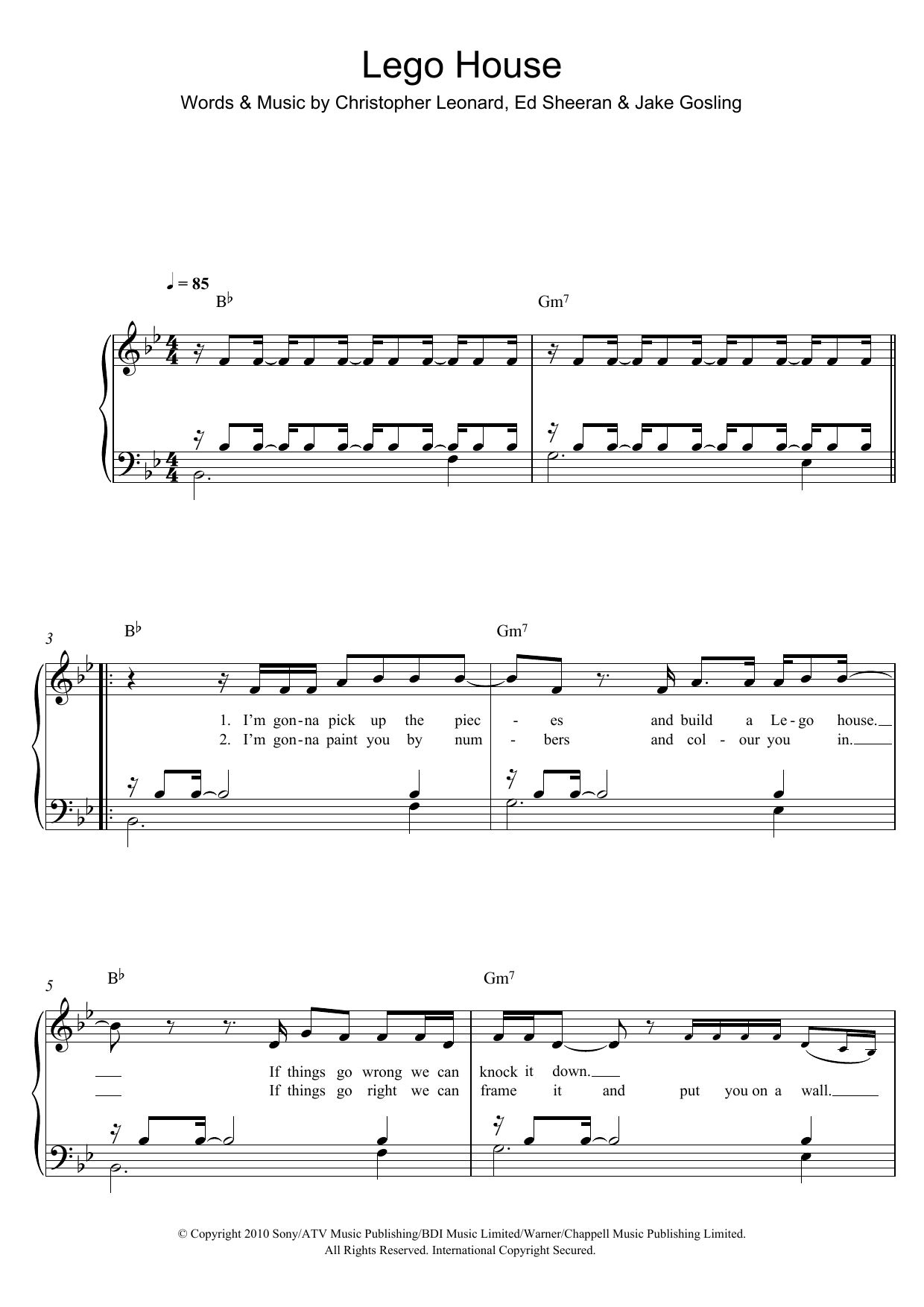 Lego House Chords Lego House Ed Sheeran Piano Vocal Guitar Right Hand Melody Digital Sheet Music