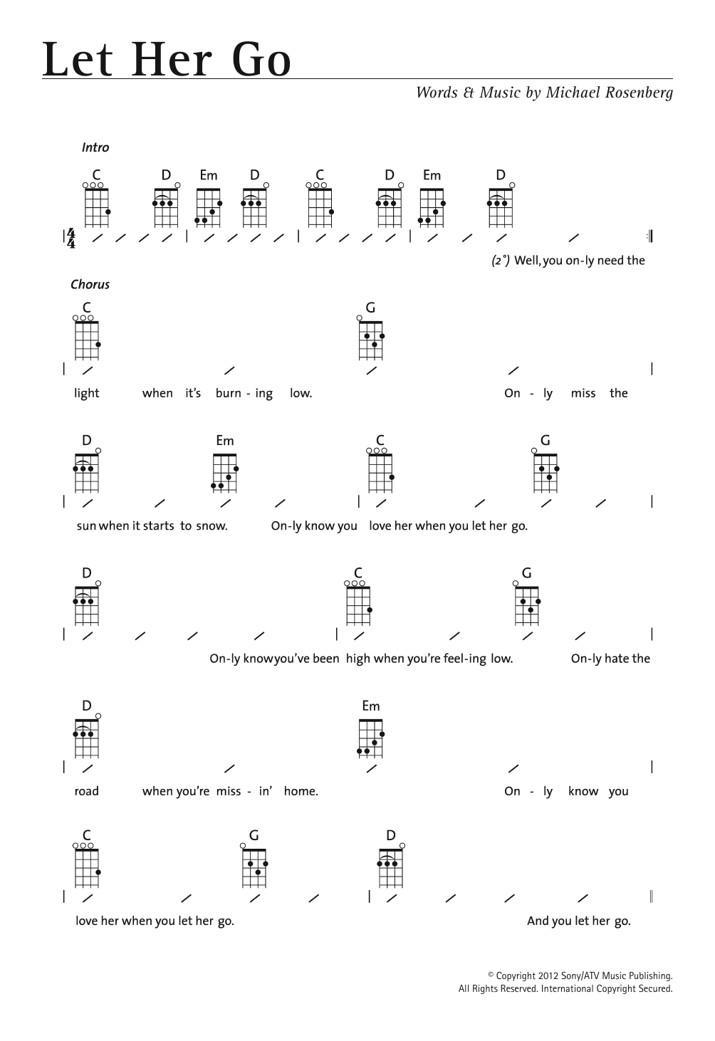 Let Her Go Chords Let Her Go Passenger Piano Vocal Guitar Right Hand Melody Digital Sheet Music