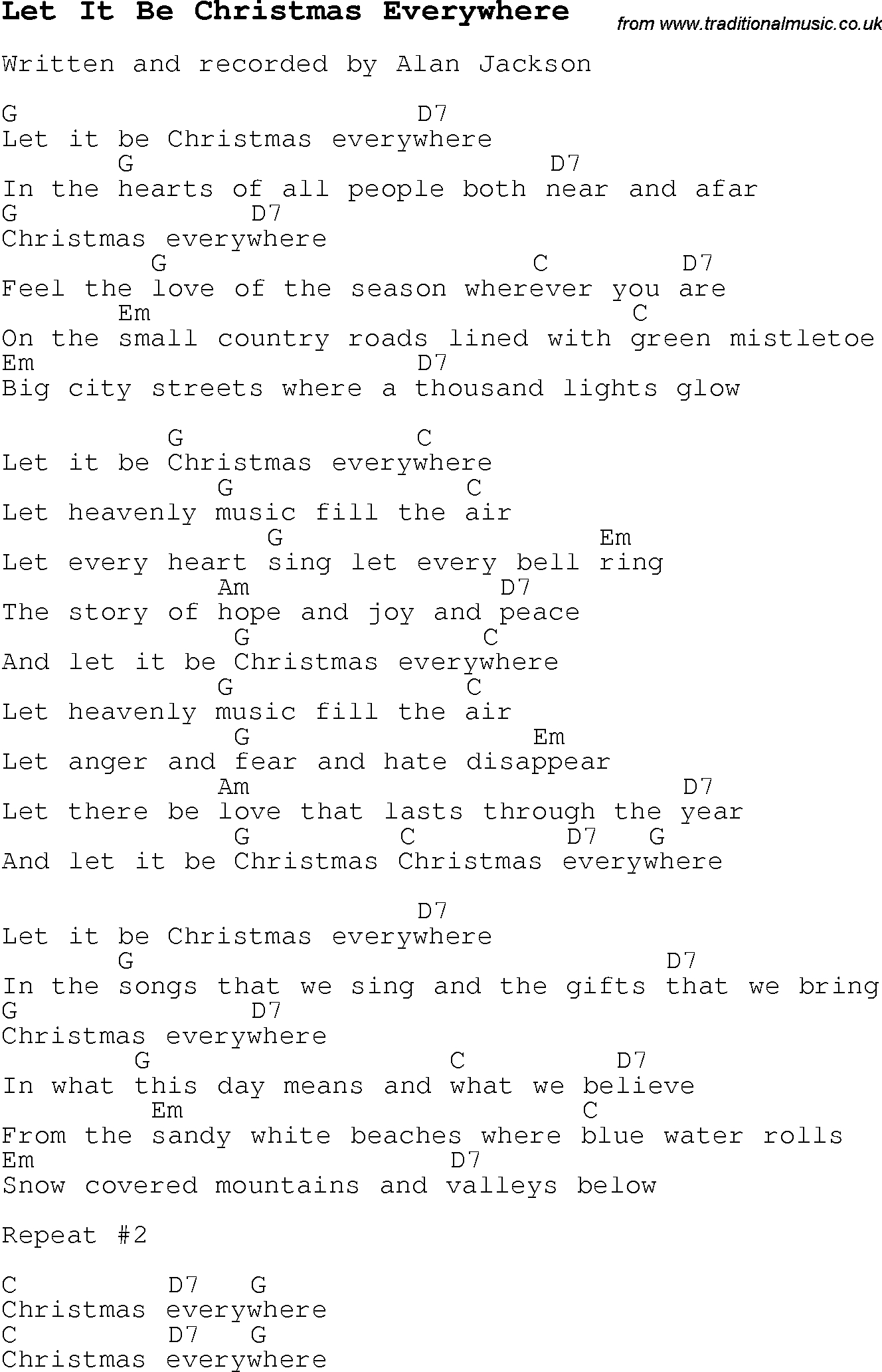 Let It Be Chords Christmas Carolsong Lyrics With Chords For Let It Be Christmas