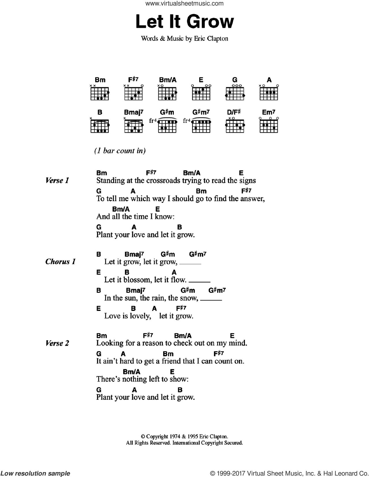 Let It Be Chords Clapton Let It Grow Sheet Music For Guitar Chords Pdf