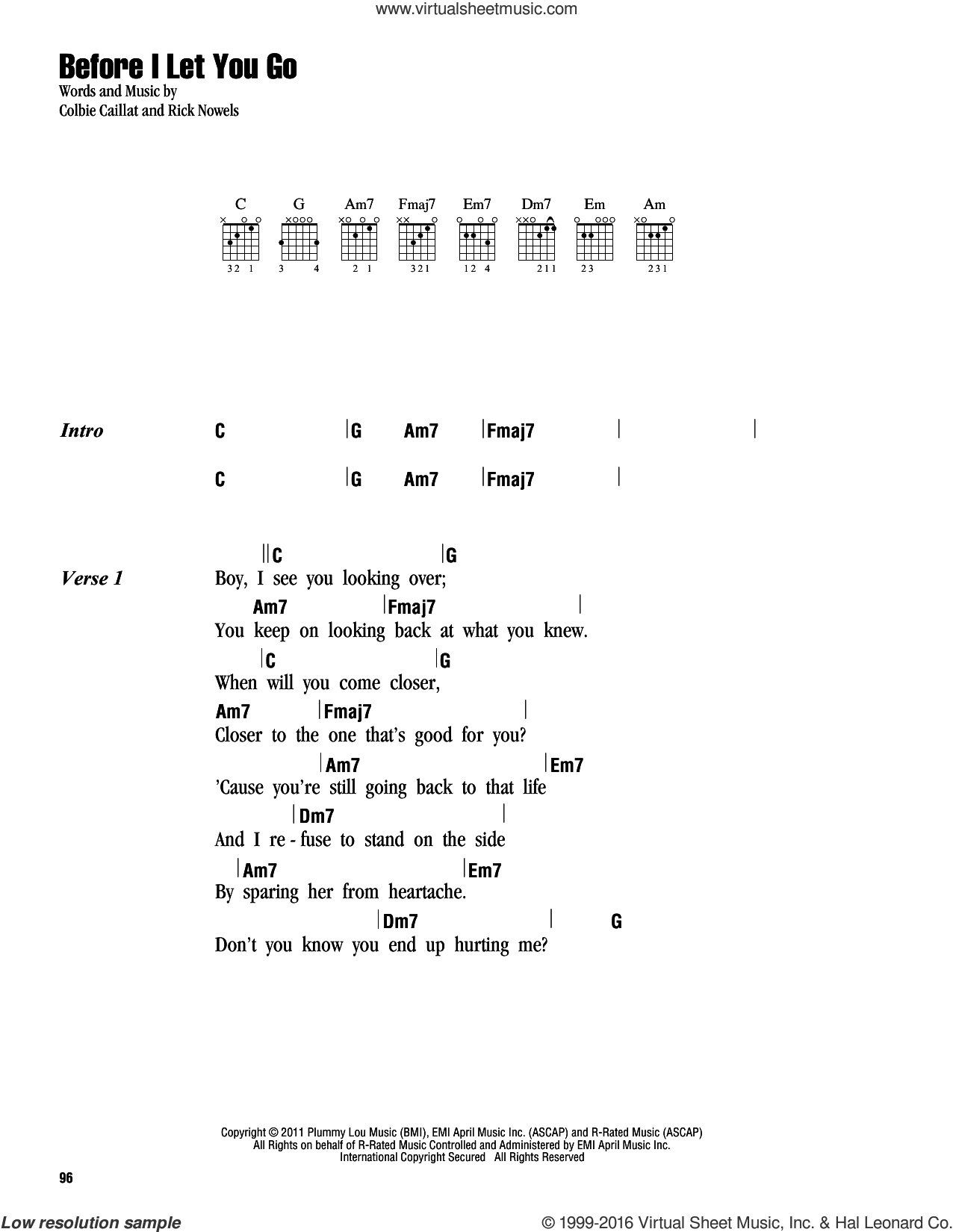 Let It Go Chords Caillat Before I Let You Go Sheet Music For Guitar Chords