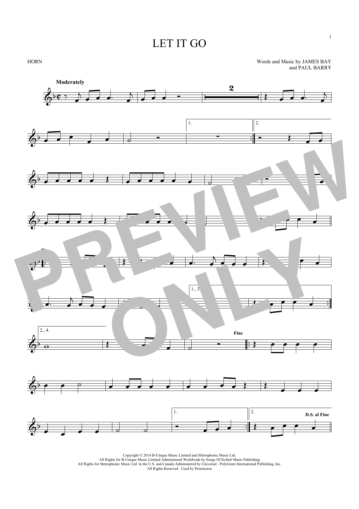 Let It Go James Bay Chords Sheet Music Digital Files To Print Licensed Rock Digital Sheet Music