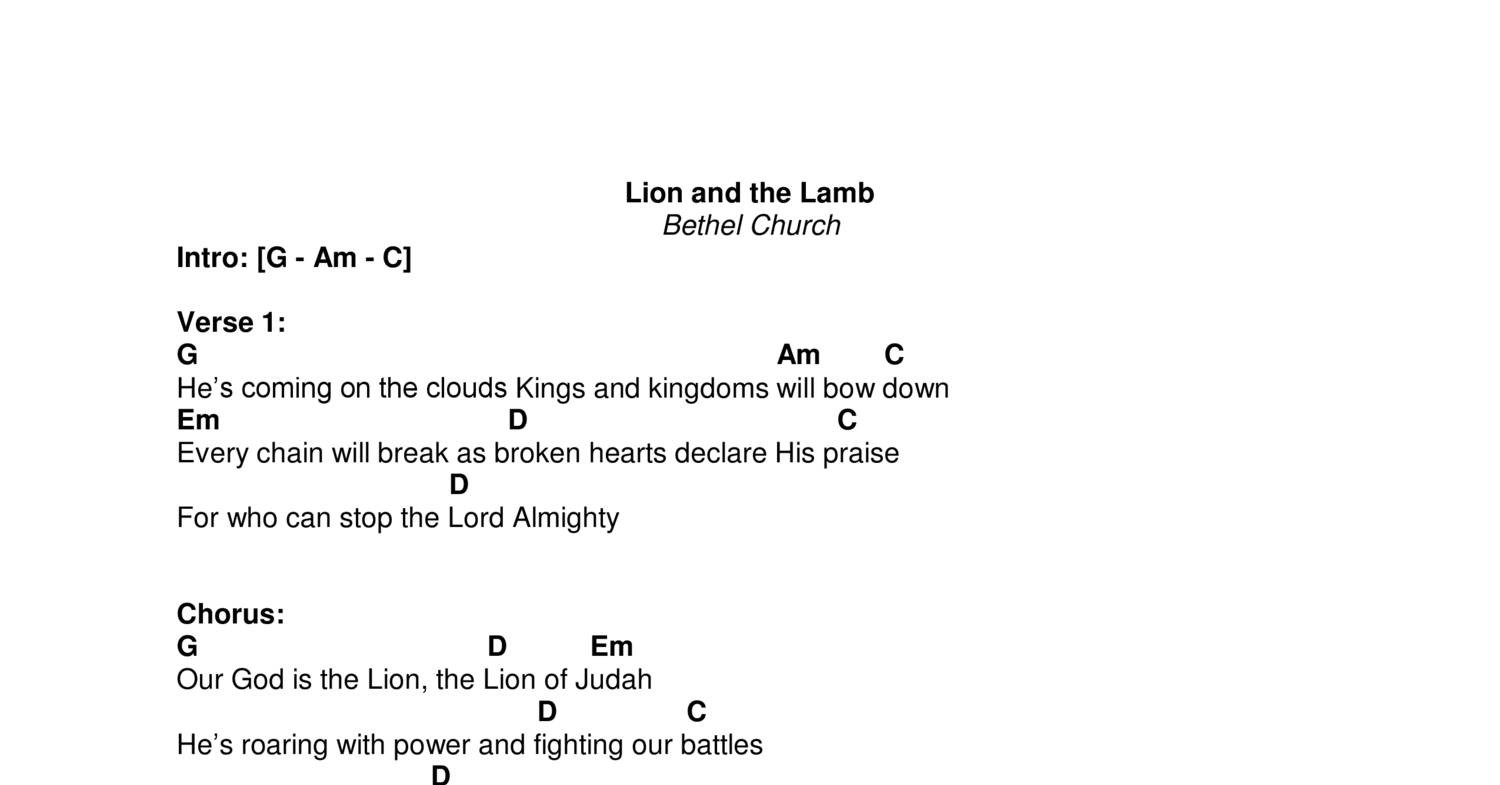 Lion And The Lamb Chords Lion And The Lambpdf Docdroid