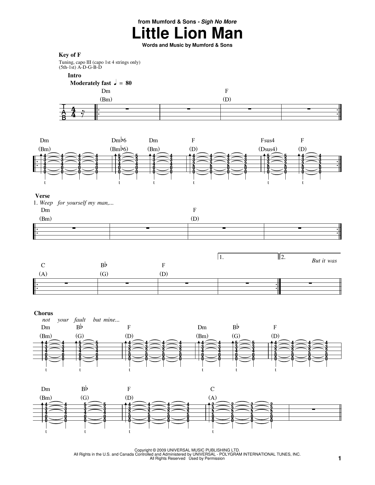 Little Lion Man Chords Little Lion Man Mumford Sons Piano Vocal Guitar Right Hand Melody Digital Sheet Music