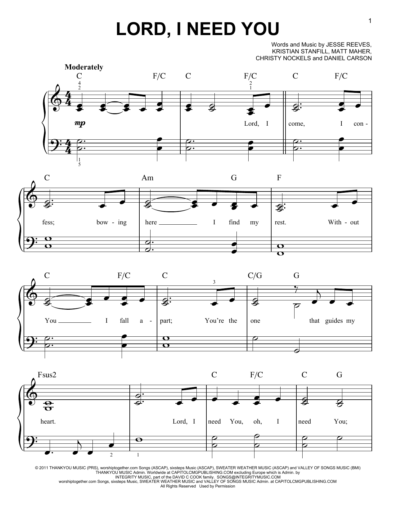 Lord I Need You Chords Passion Lord I Need You Sheet Music Notes Chords Download Printable Easy Piano Sku 159968