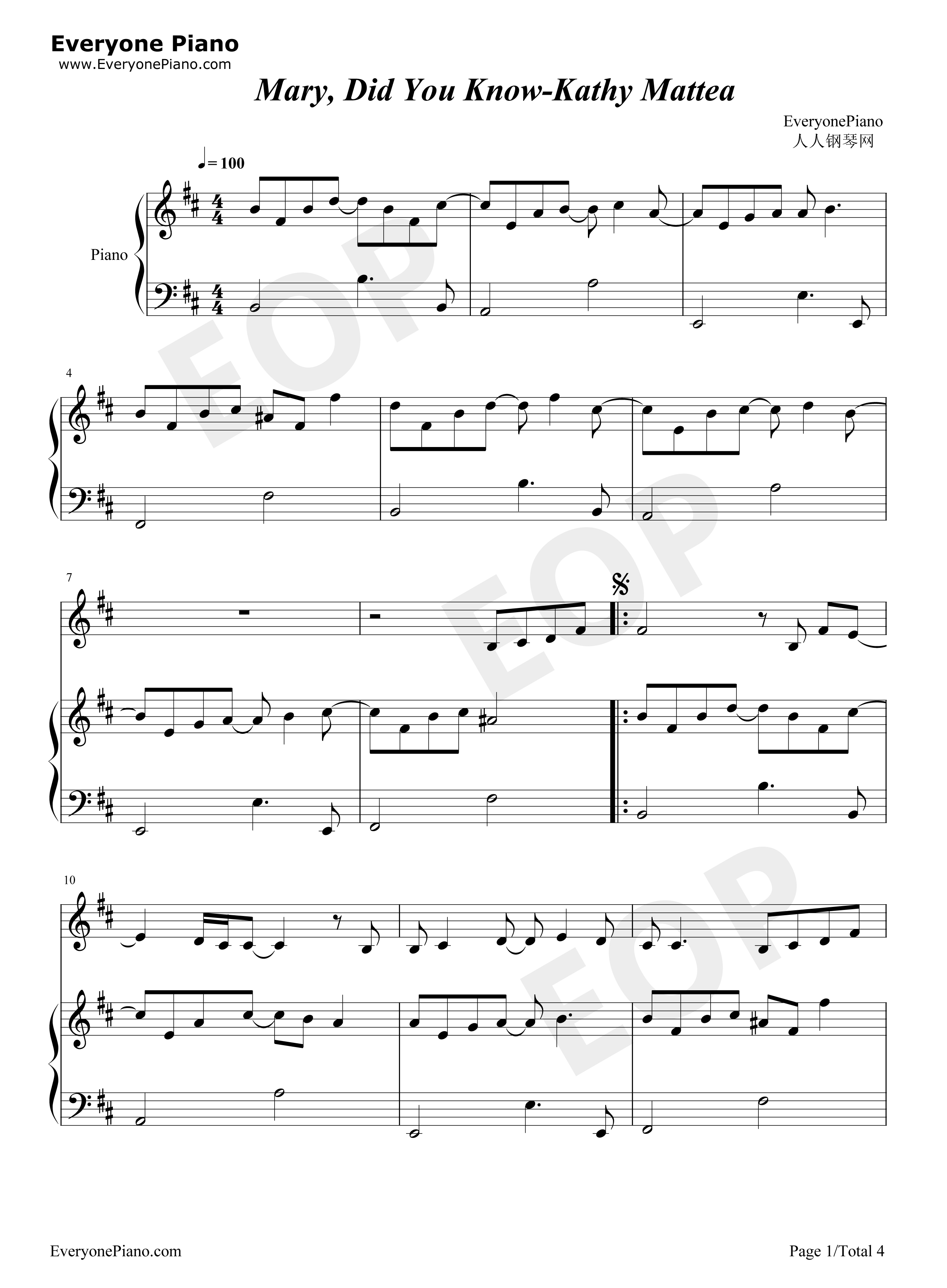 Mary Did You Know Chords Mary Did You Know Kathy Mattea Free Piano Sheet Music Piano Chords