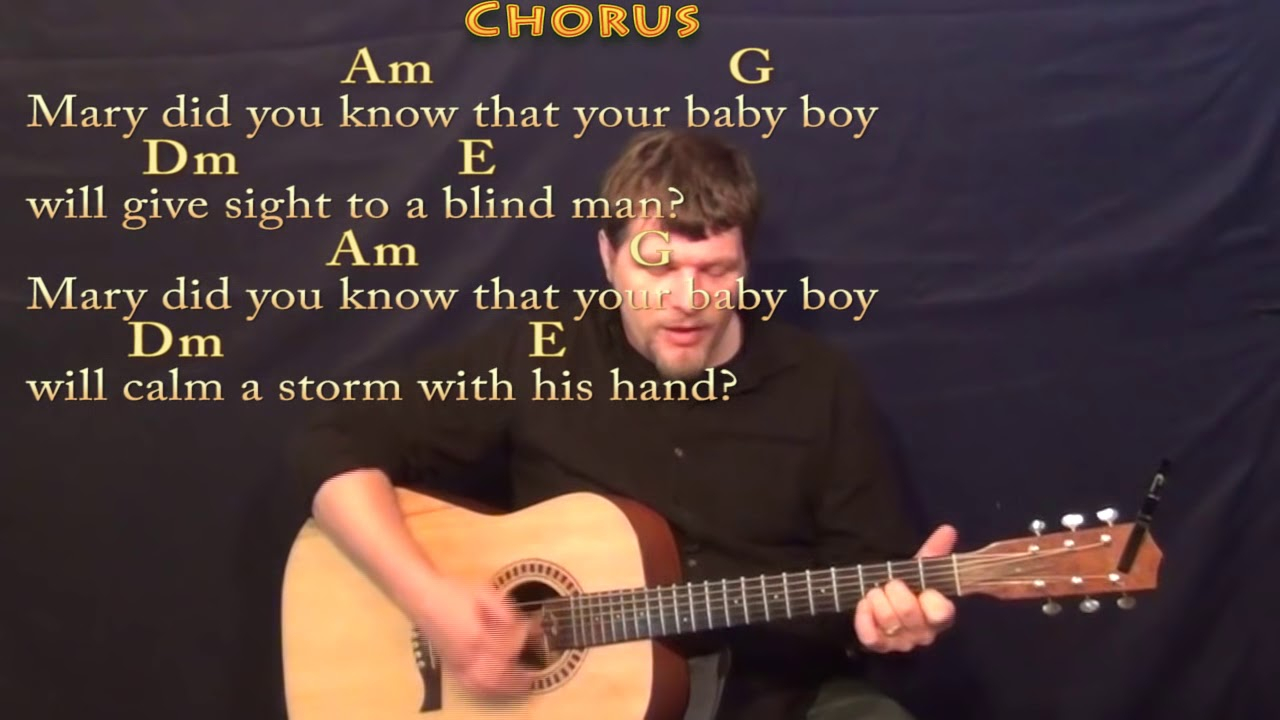 Mary Did You Know Chords Mary Did You Know Strum Guitar Cover Lesson In Am With Chordslyrics