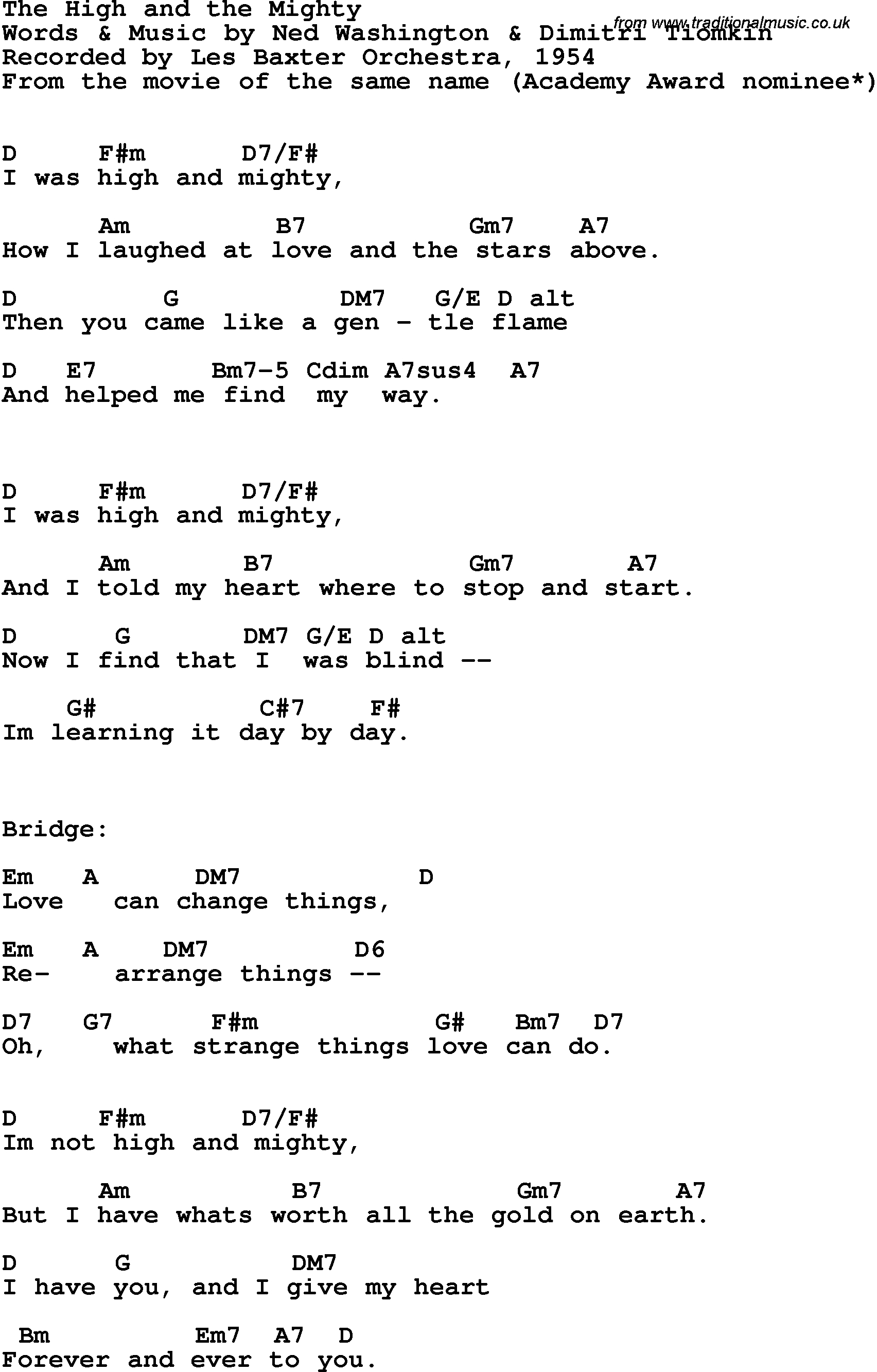 Mighty To Save Chords Song Lyrics With Guitar Chords For High And The Mighty The Les