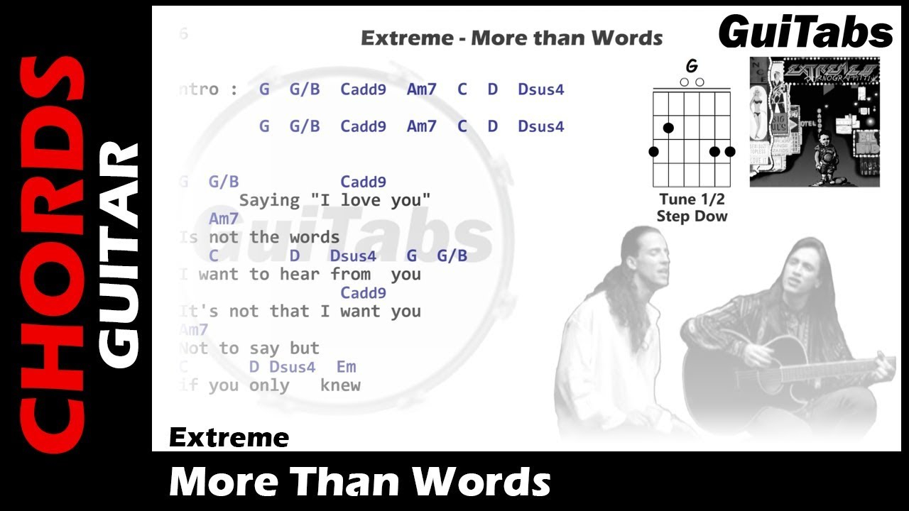 More Than Words Chords Extreme More Than Words Lyrics And Guitar Chords