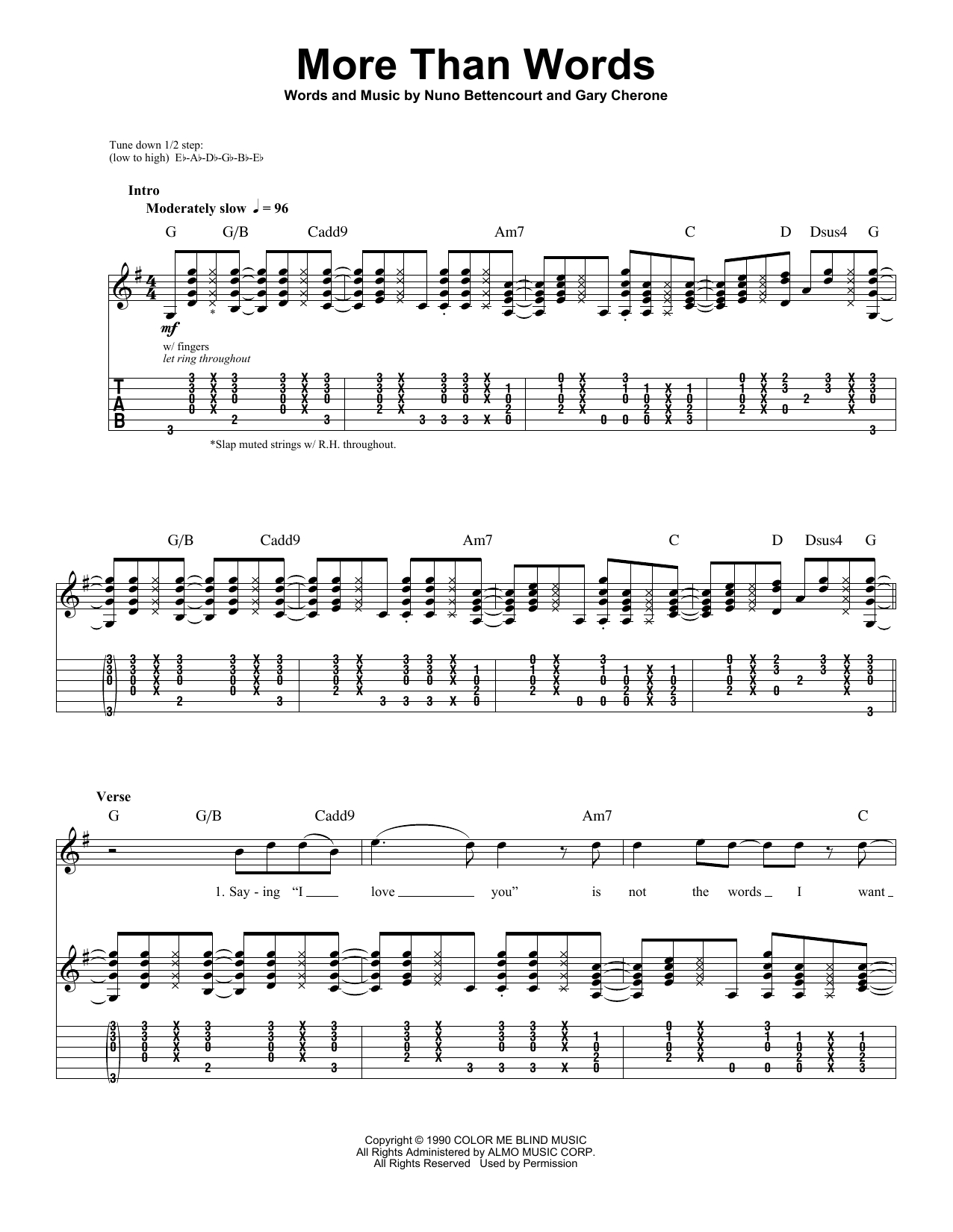 More Than Words Chords More Than Words Extreme Guitar Tab Play Along Guitar Instructor