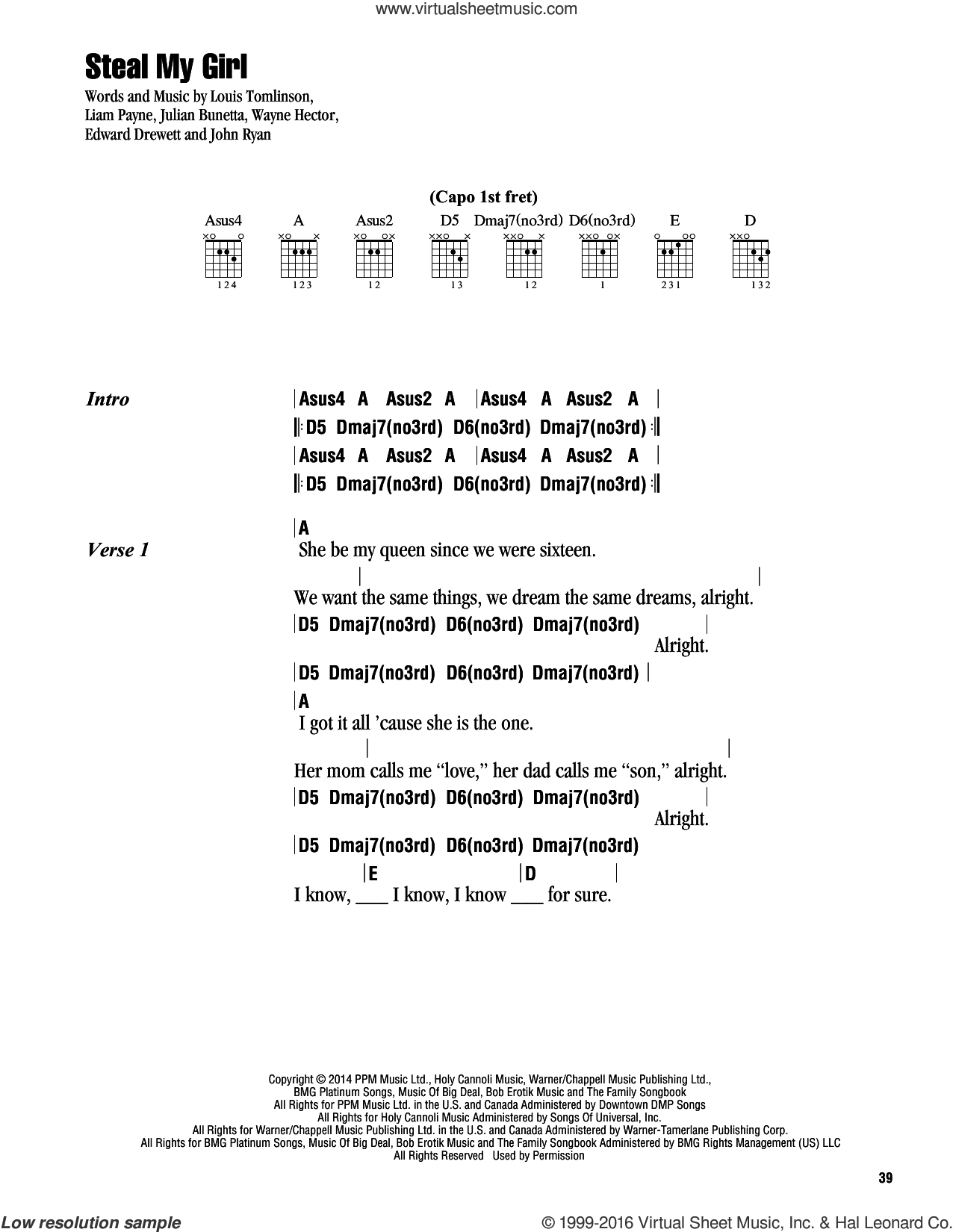 My Girl Chords Direction Steal My Girl Sheet Music For Guitar Chords Pdf