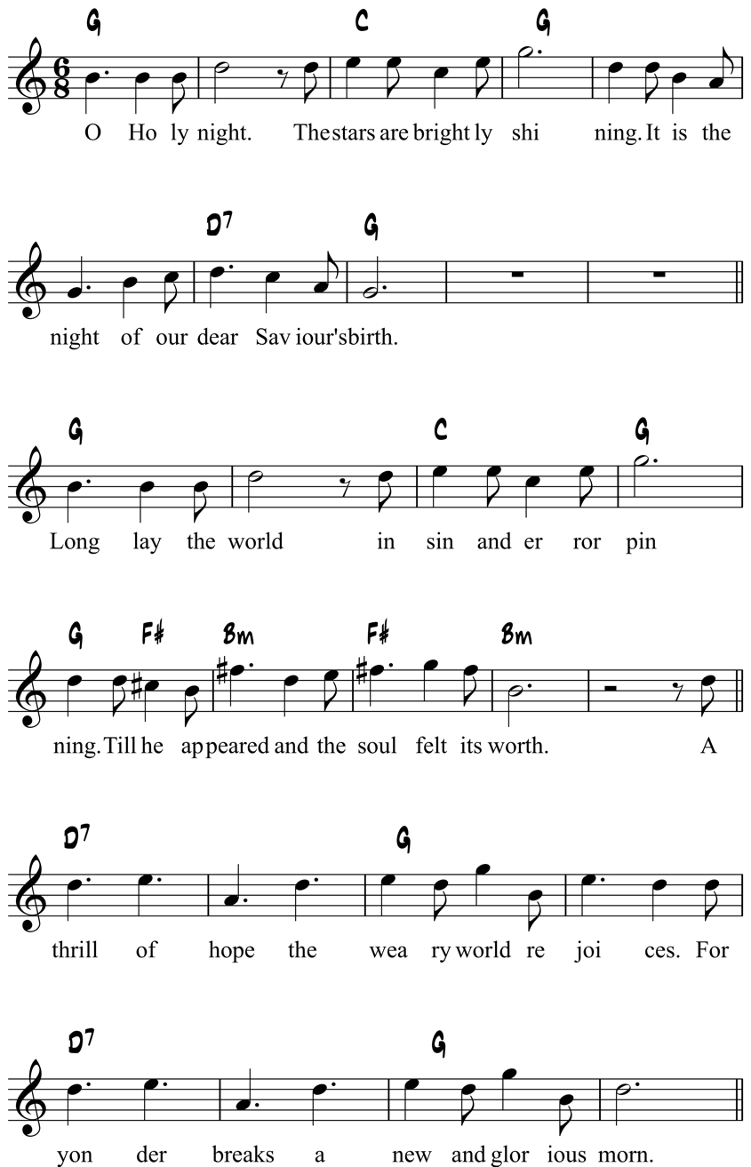 O Holy Night Chords Easy Christmas Songs Guitar Chords Tabs And Lyrics