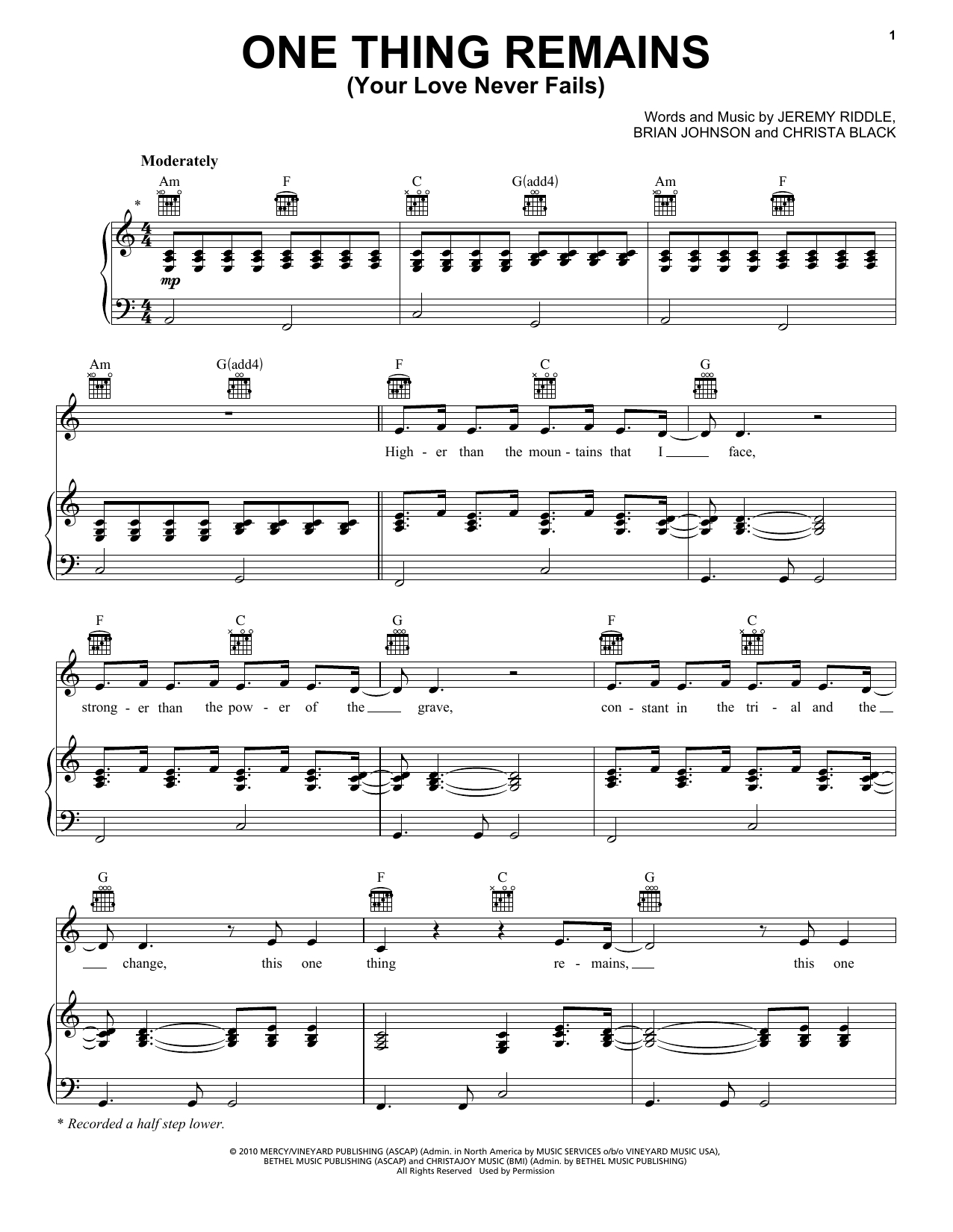 One Thing Remains Chords Passion One Thing Remains Your Love Never Fails Sheet Music Notes Chords Download Printable Piano Vocal Guitar Right Hand Melody Sku