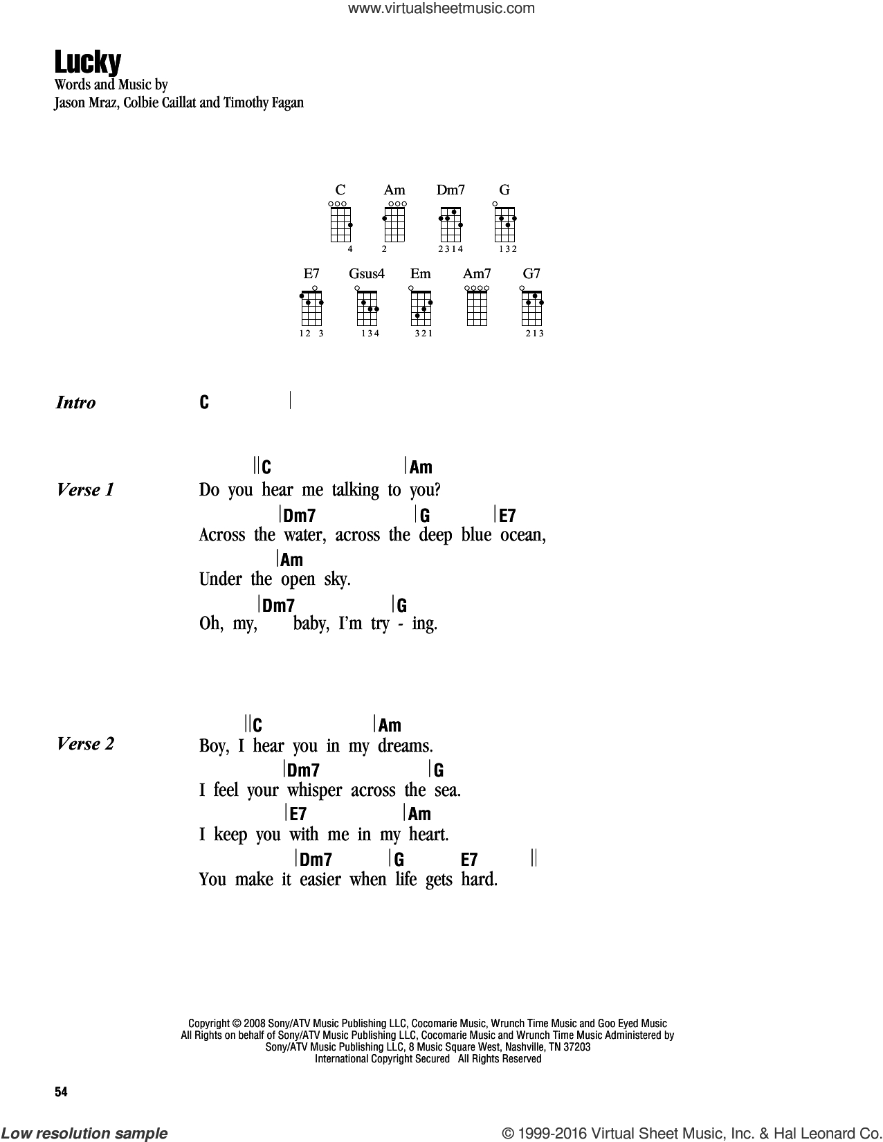 Open The Eyes Of My Heart Chords Caillat Lucky Sheet Music For Ukulele Chords Pdf