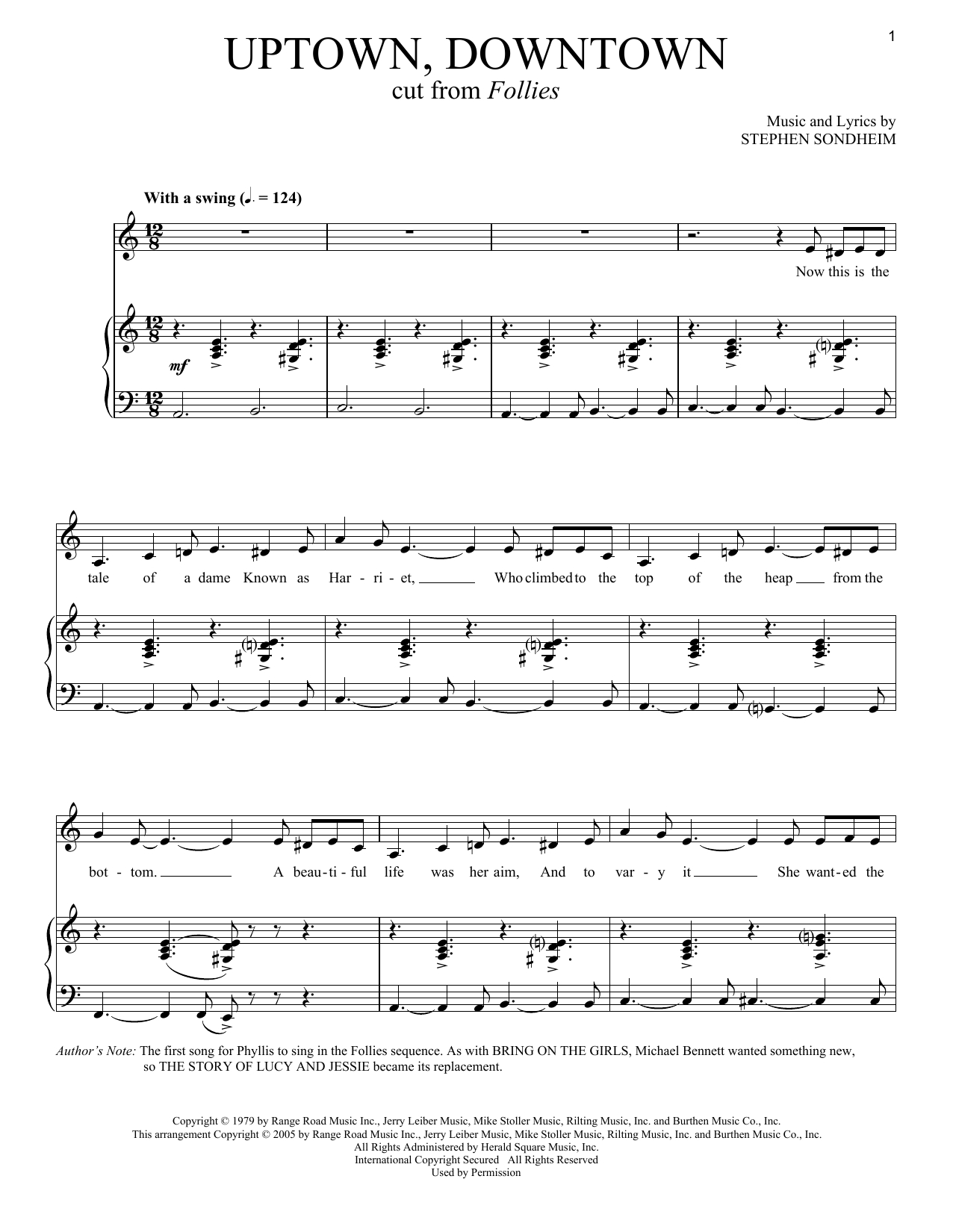 Piano Man Chords Stephen Sondheim Uptown Downtown Sheet Music Notes Chords Download Printable Piano Vocal Sku 150958