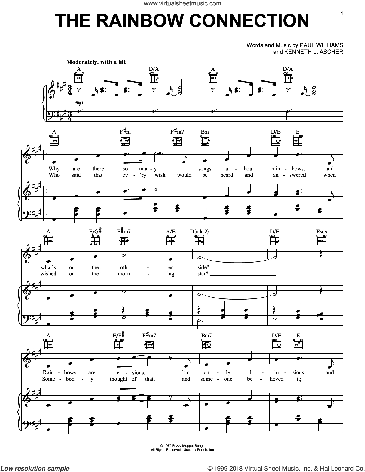 Rainbow Connection Chords Frog The Rainbow Connection Sheet Music For Voice Piano Or Guitar