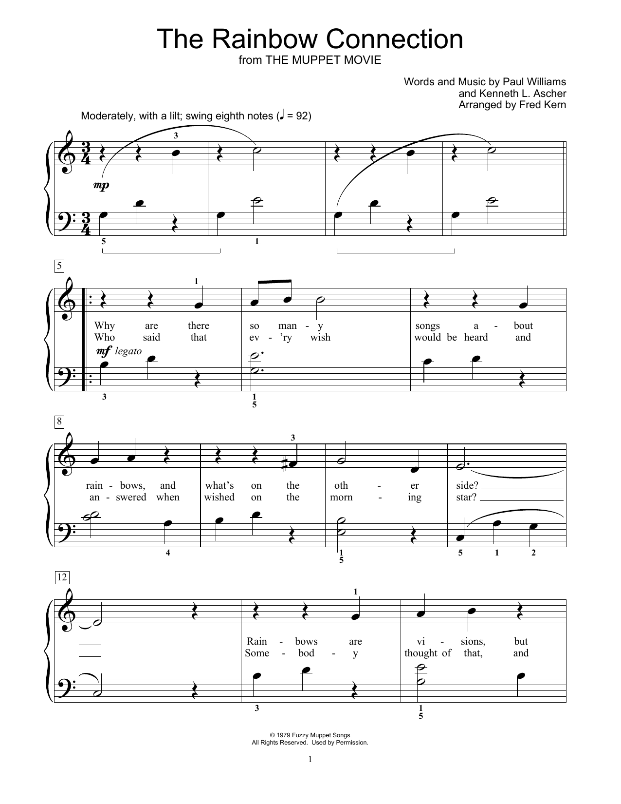 Rainbow Connection Chords The Rainbow Connection Educational Piano Print Sheet Music Now