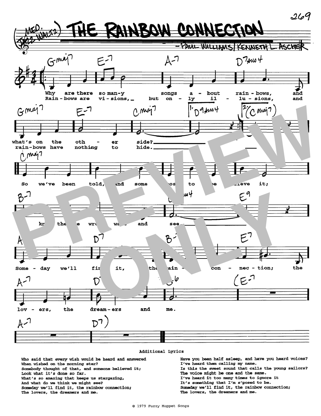Rainbow Connection Chords The Rainbow Connection Paul Williams Real Book Melody Lyrics Chords C Instruments Digital Sheet Music