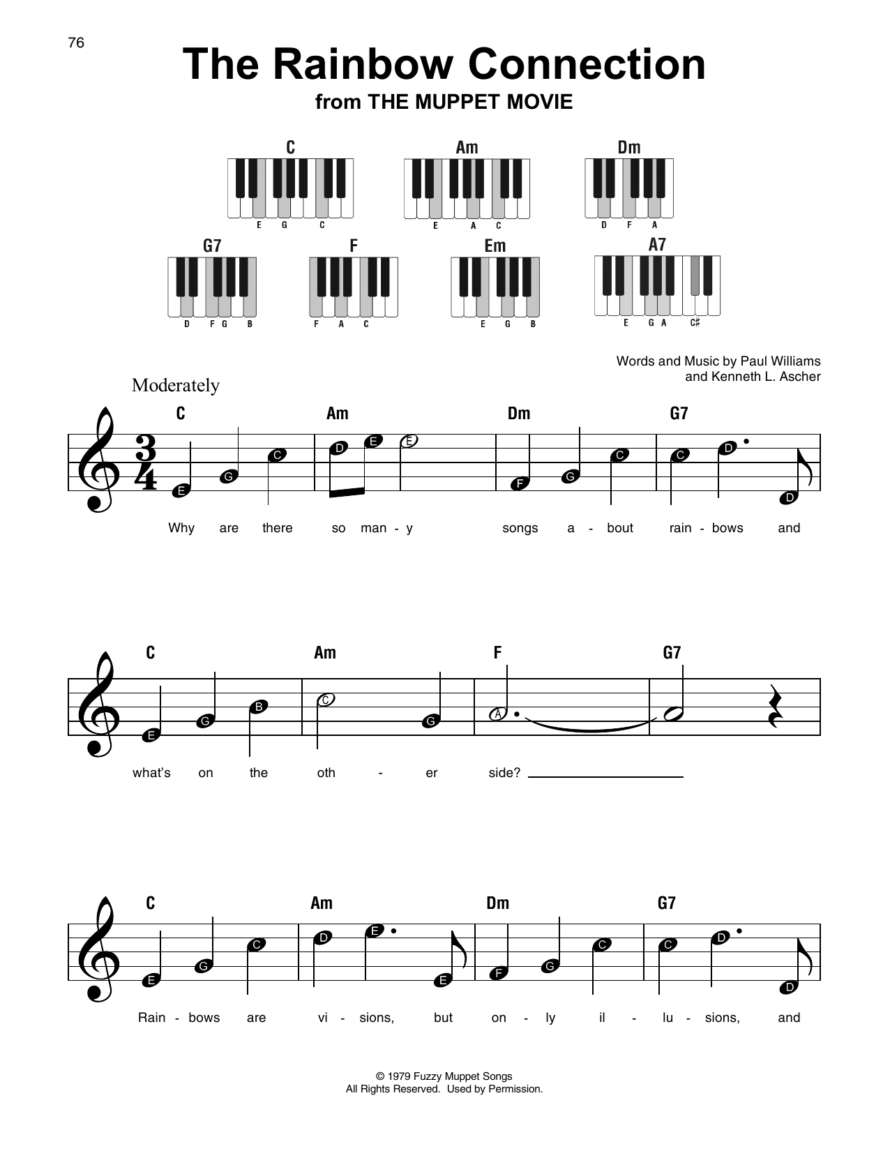 Rainbow Connection Chords The Rainbow Connection Paul Williams Real Book Melody Lyrics Chords C Instruments Digital Sheet Music