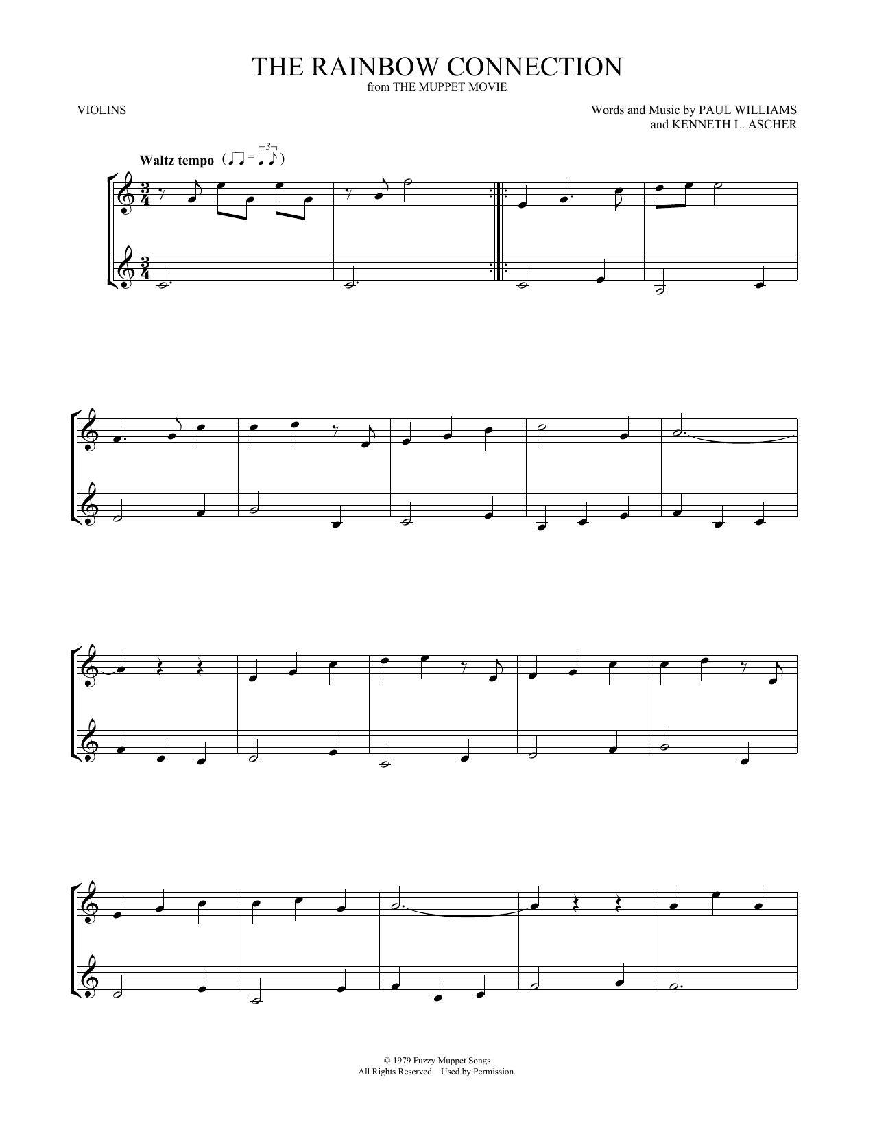 Rainbow Connection Chords The Rainbow Connection Violin Duet Print Sheet Music Now