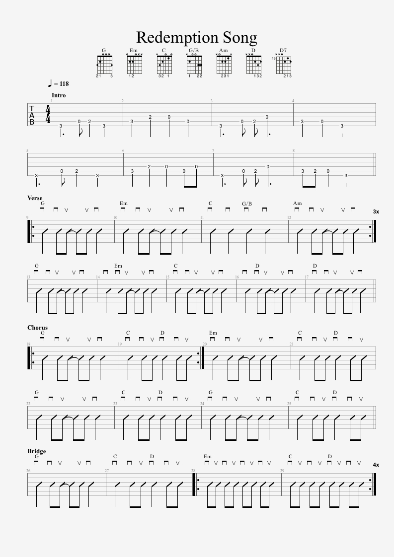 Redemption Song Chords Bob Marley Redemption Song Guitar Lesson 1080p Tabs